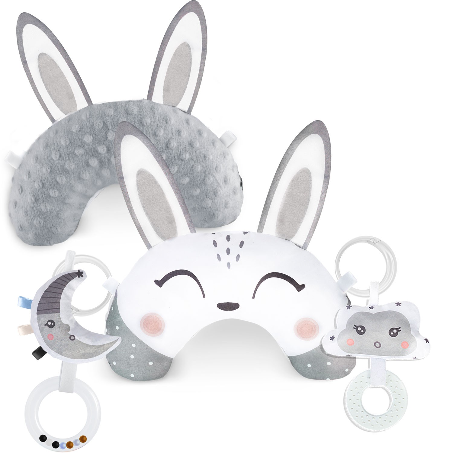 Nukido mattide jaoks mõeldud kõristi ja närimisrõngaga padi