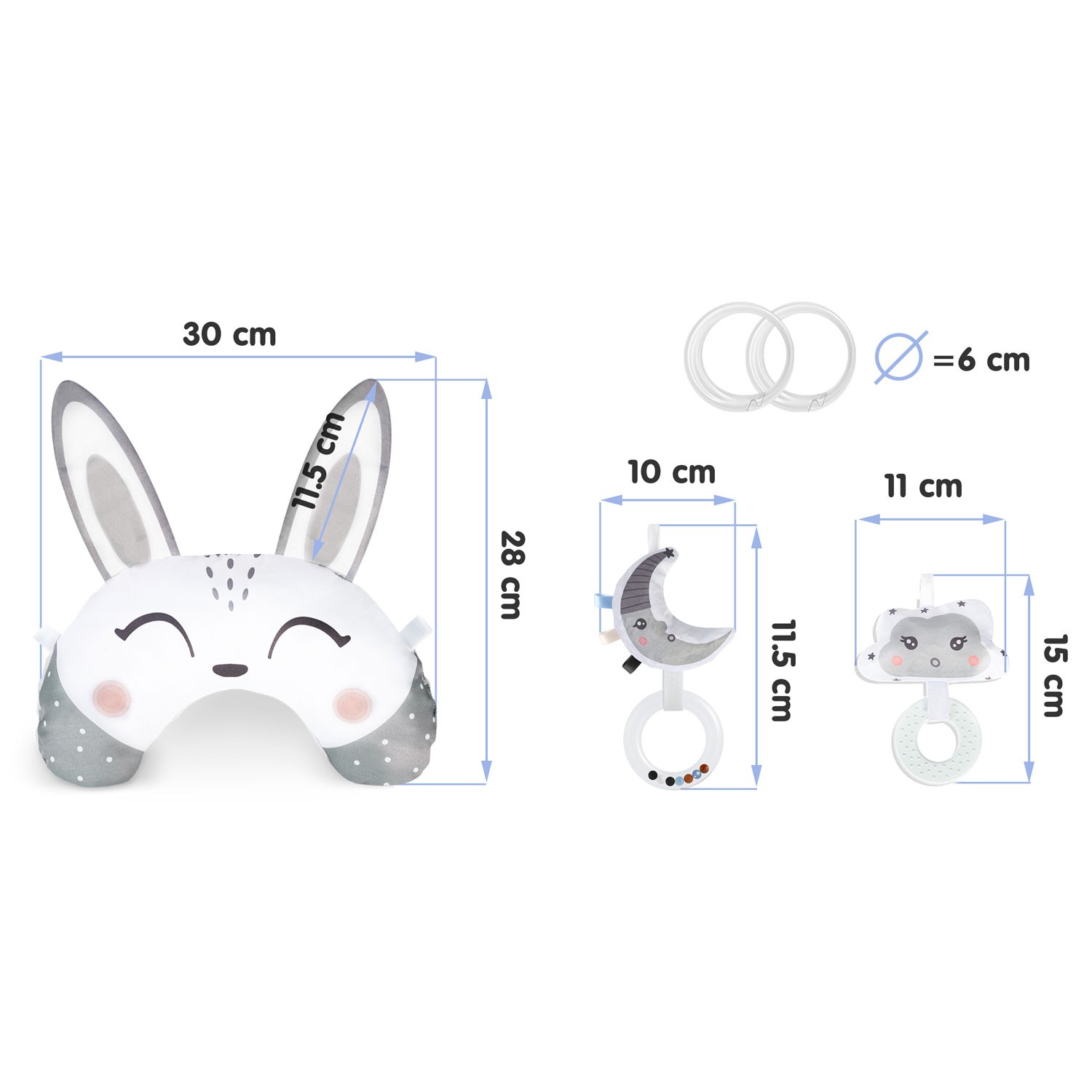 Nukido mattide jaoks mõeldud kõristi ja närimisrõngaga padi - Image 4