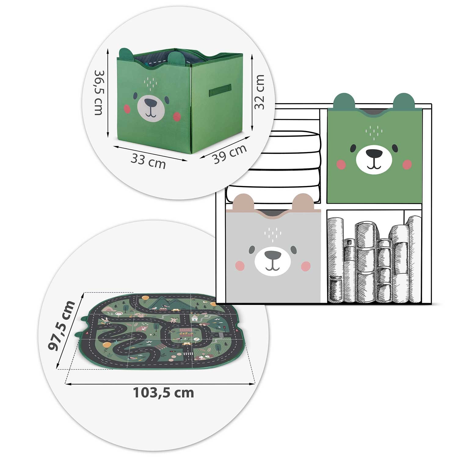 NK-408 Nukido mänguasjakast ja matt - roheline - Image 7