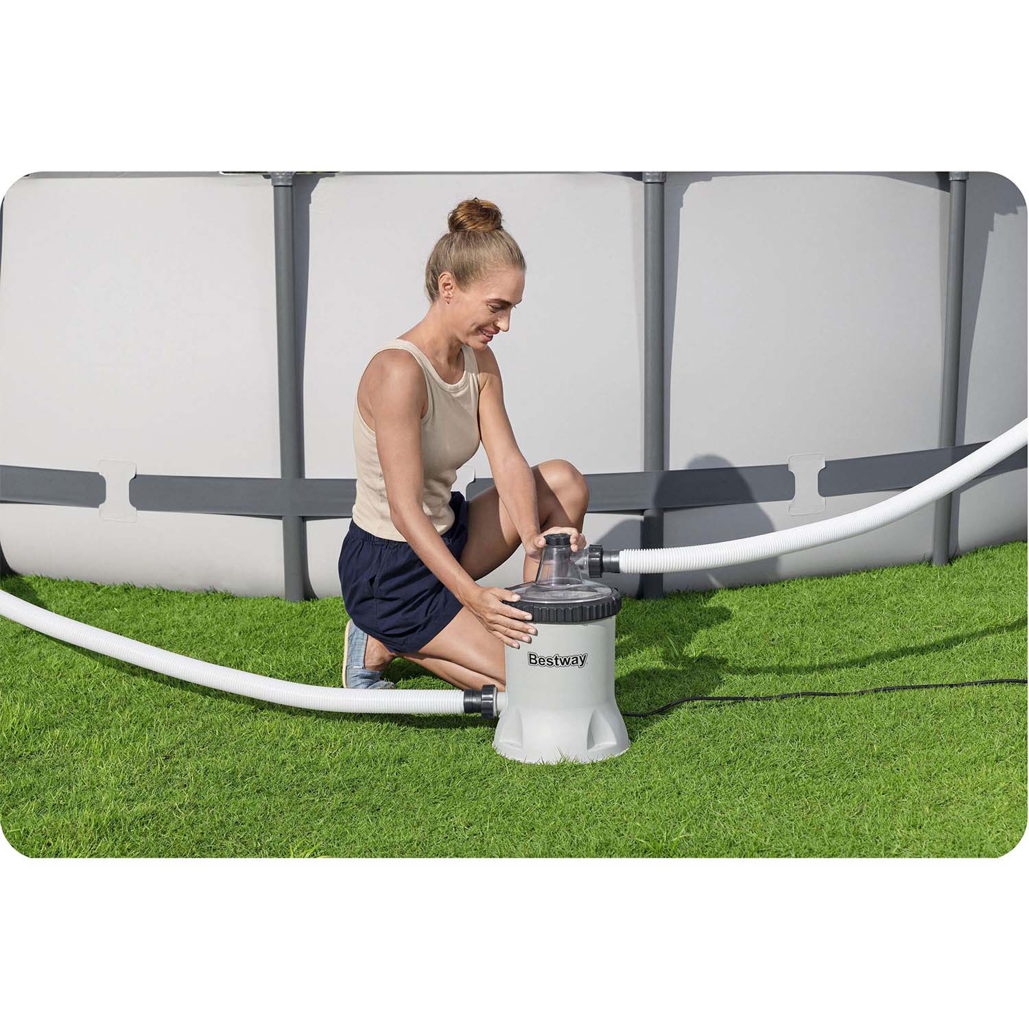 Basseini filterpump 5678 l/h + Bestway 58870 filterpallid - Image 2