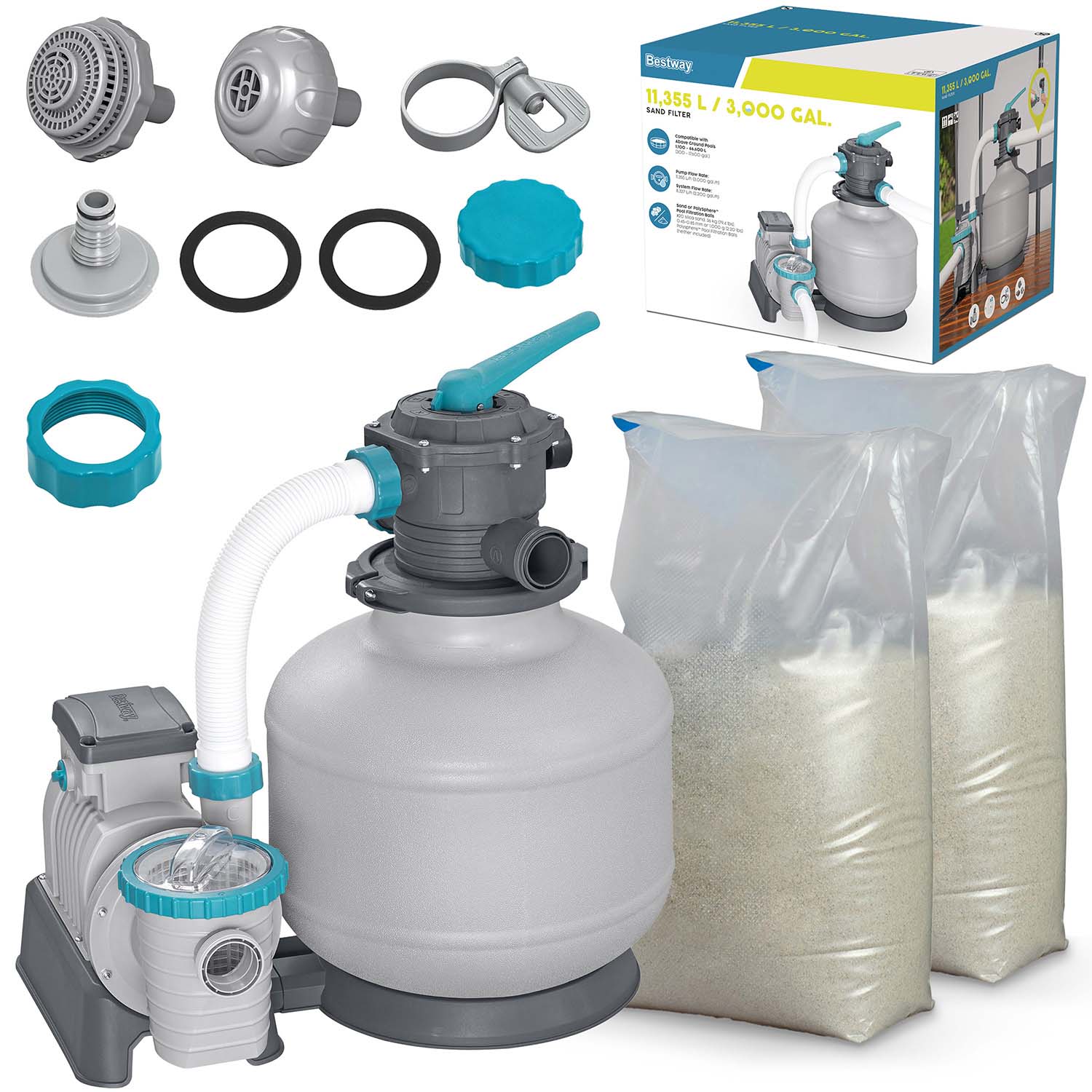 Liivapump 11355 l/h + liiv 50kg Bestway