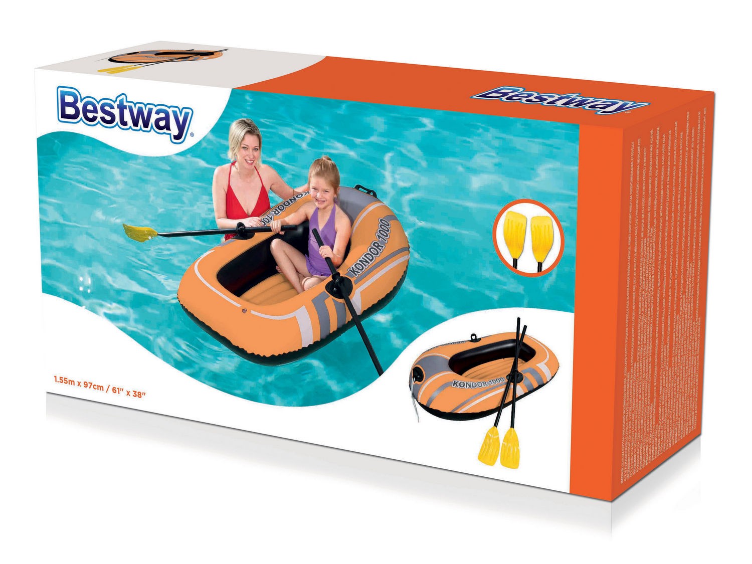 KONDOR 1000 täispuhutav paat + aerud 155 x 93 cm Bestway 61078 - Image 8