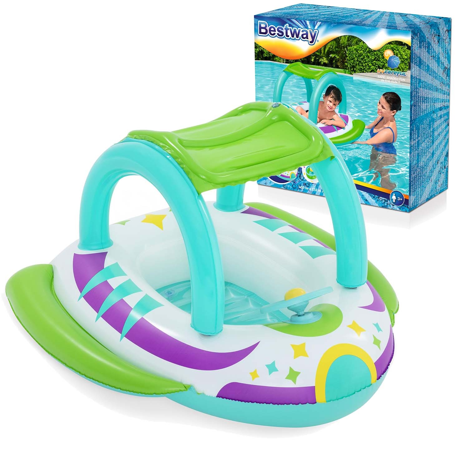 Katusega ranna ujumispontoon 107 x 112 cm Bestway 34149