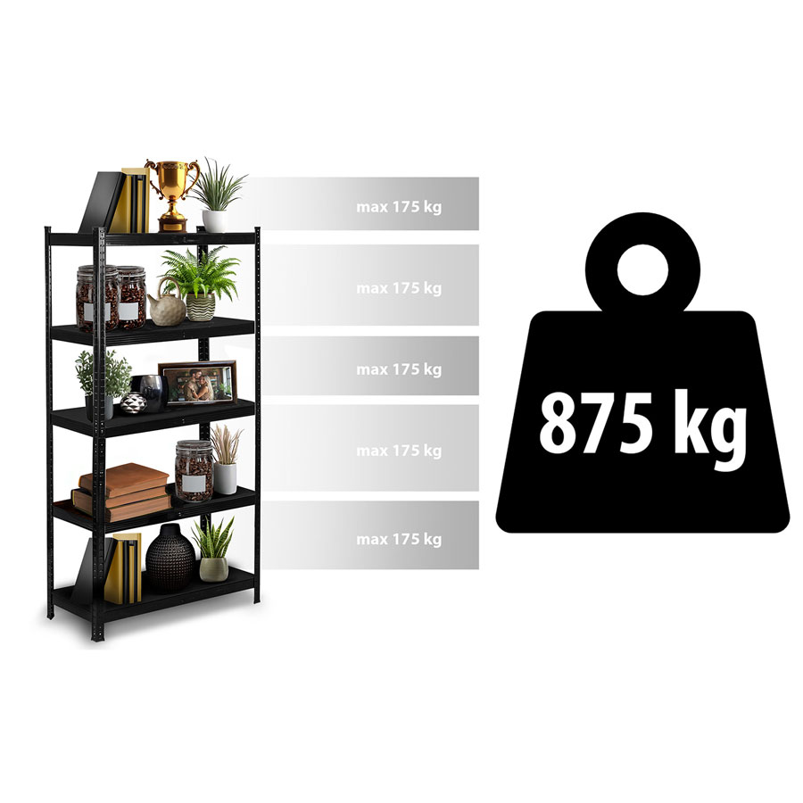 Metallist hoiuriiul 180 x 90 x 40 cm Humberg HR-851 must - Image 8