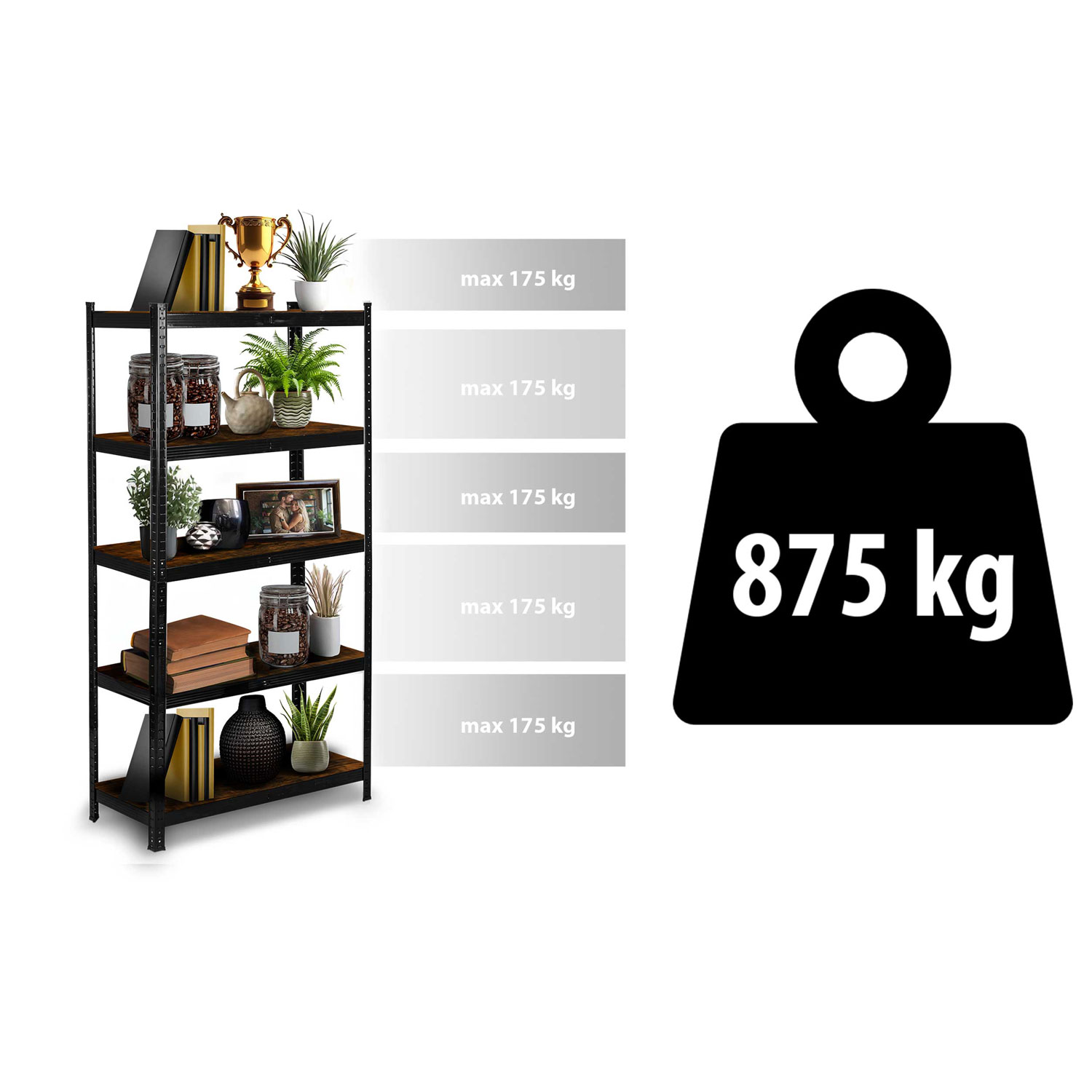 Metallist hoiuriiul 180 x 90 x 40 cm Humberg HR-852 must - Image 10