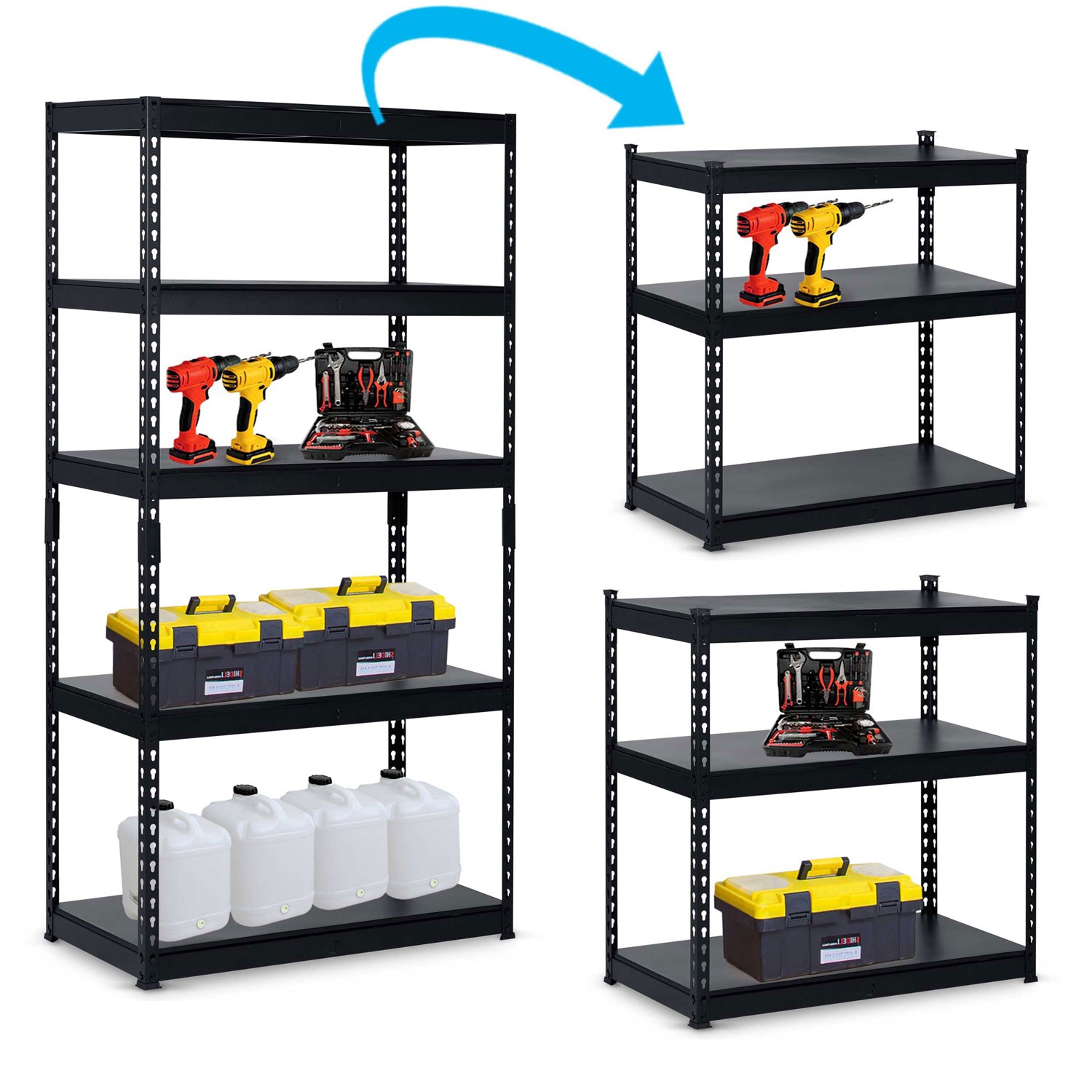 Metallist hoiuriiul 183 x 90 x 45 cm Humberg HR-700 must - Image 7