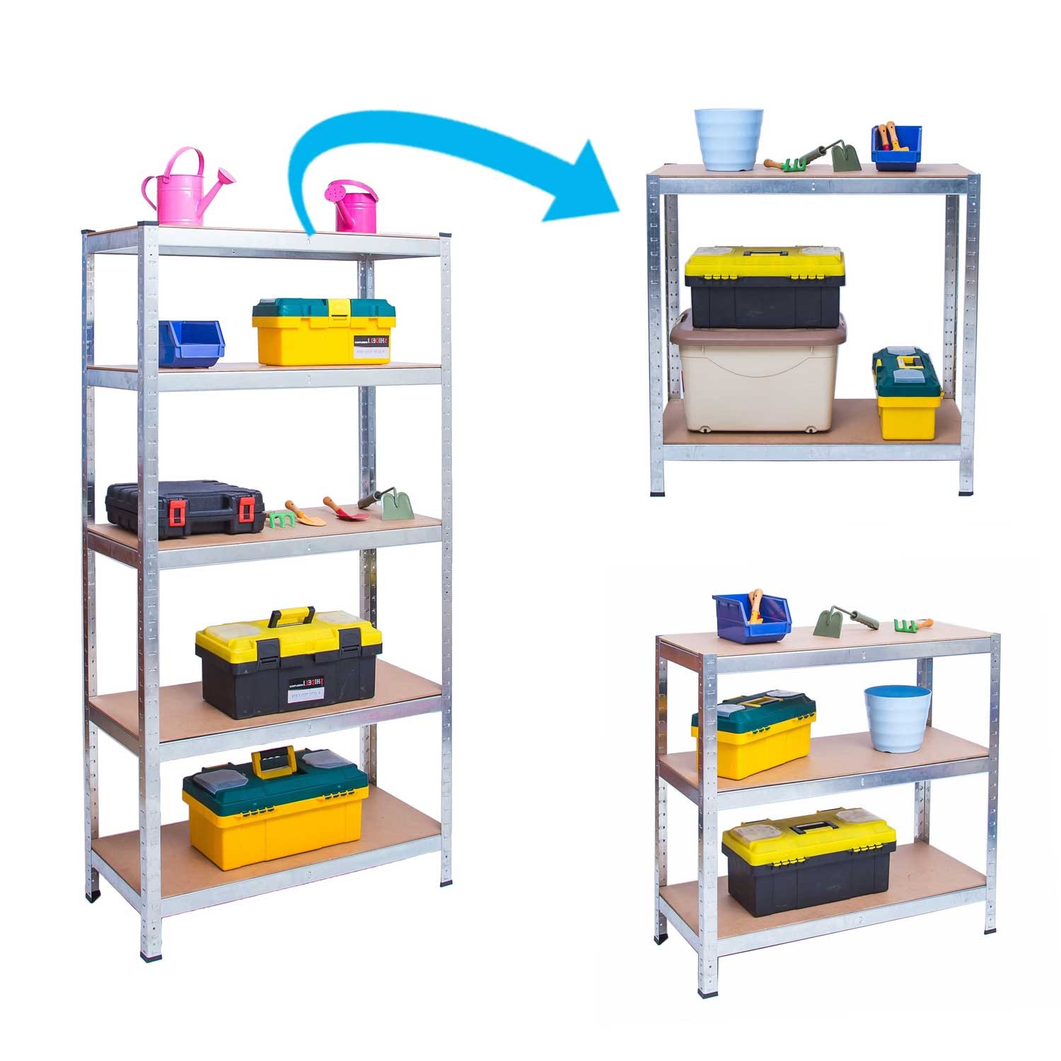 Metallist hoiuriiulite komplekt 2 tk 150 x 75 x 30 cm Humberg HR-810 - Image 6