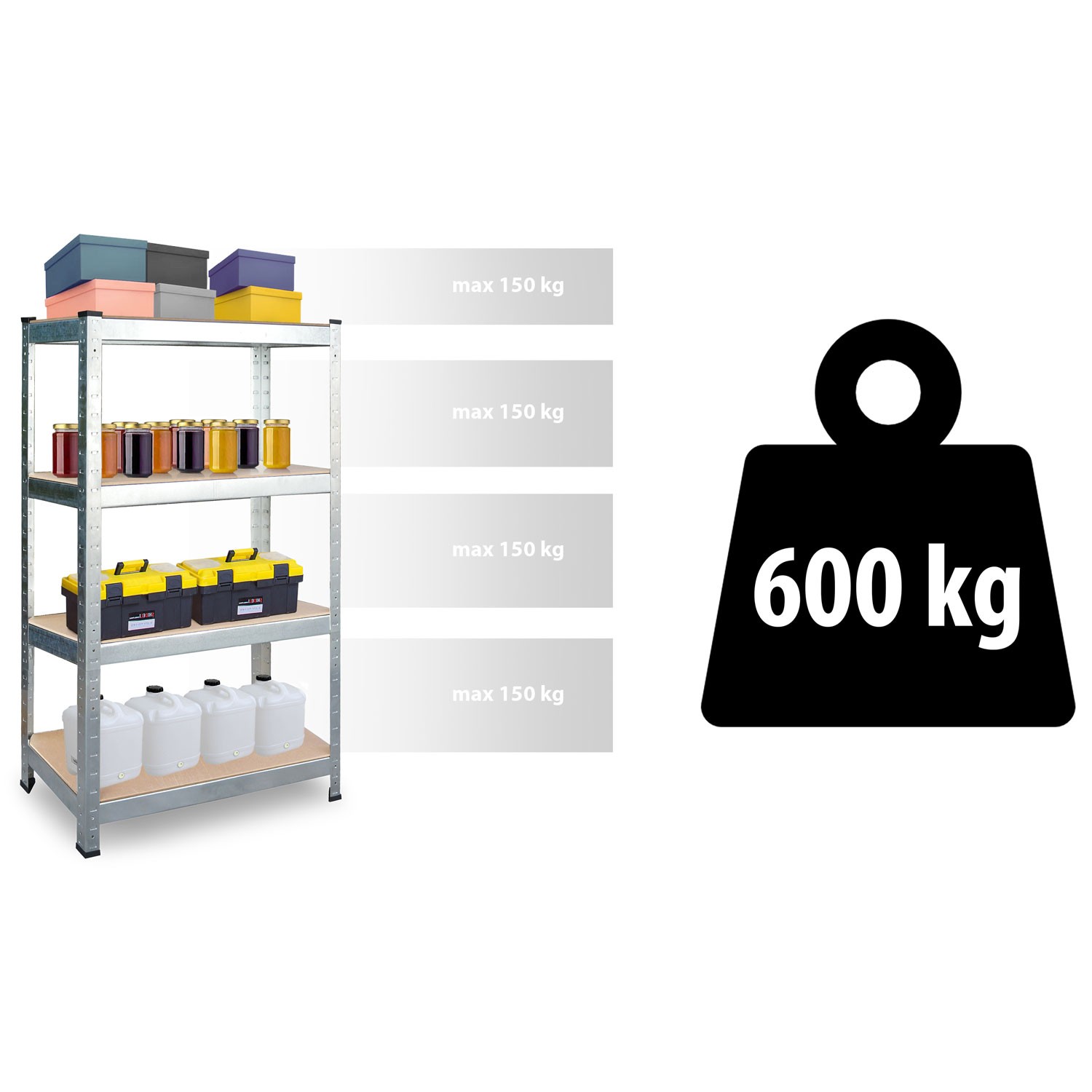 Metallist hoiuriiulite komplekt 2 tk 174 x 80 x 40 cm Plonos PL-701 - Image 11