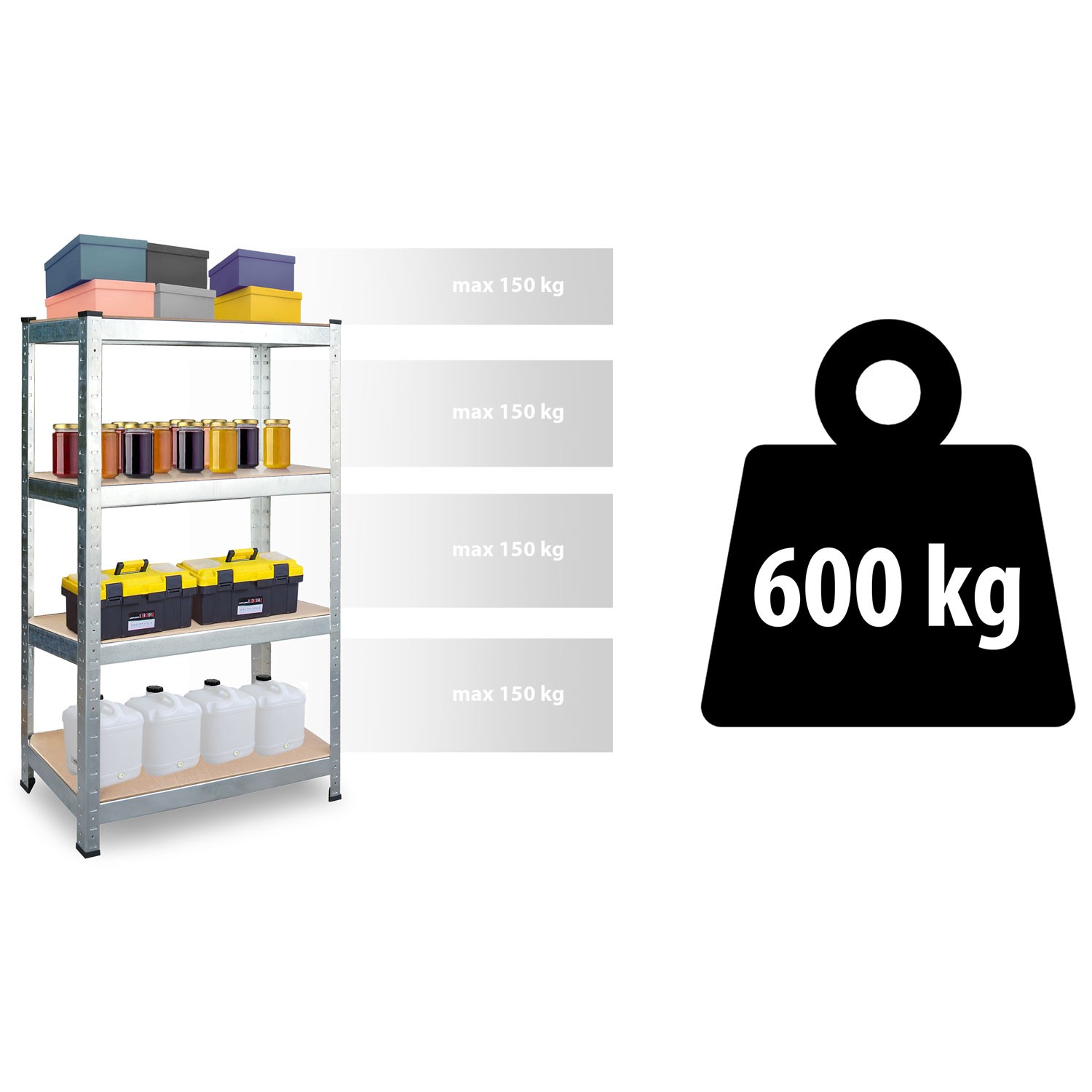 Metallist hoiuriiulite komplekt 2 tk 180 x 90 x 40 cm Plonos PL-702 - Image 11