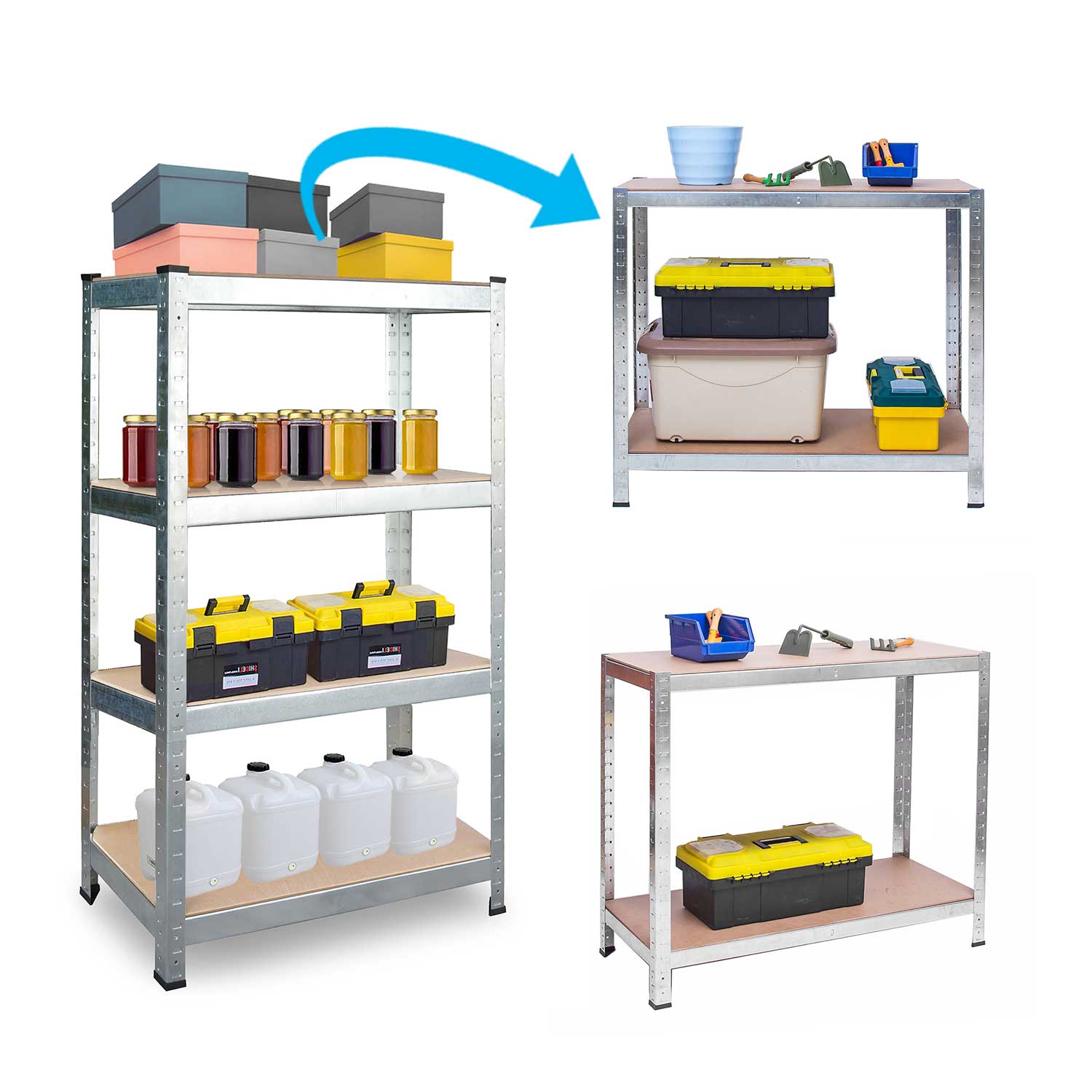 Metallist hoiuriiulite komplekt 2 tk 180 x 90 x 40 cm Humberg HR-812 - Image 9