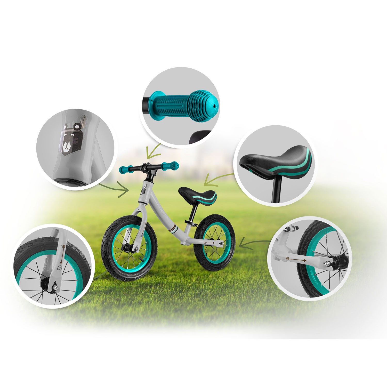 Ricokidsi hall-türkiissinine tasakaaluratas lastele - Image 5