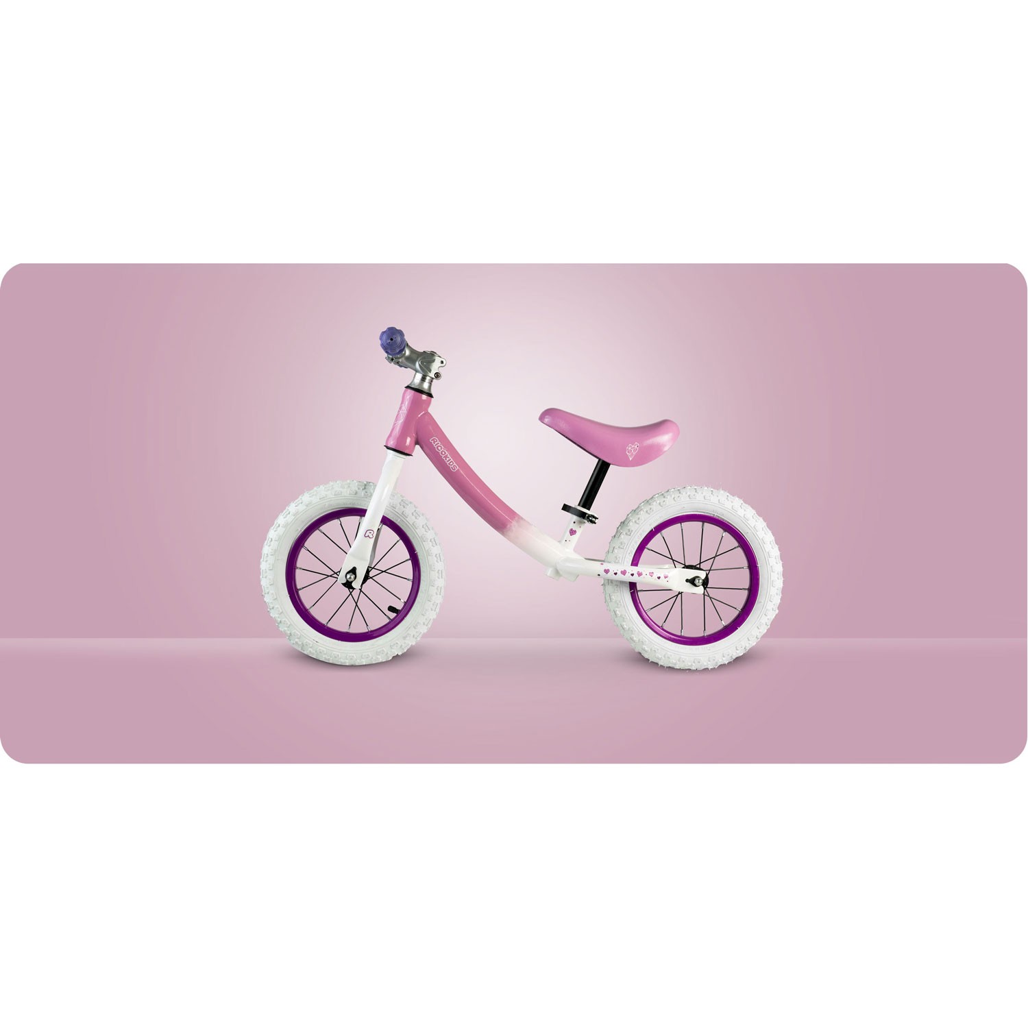 Ricokidsi laste tasakaaluratas, valge ja roosa - Image 6