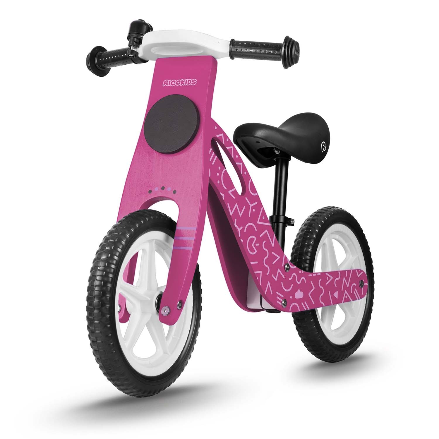 Ricokids RC-614 roosa puidust tasakaaluratas
