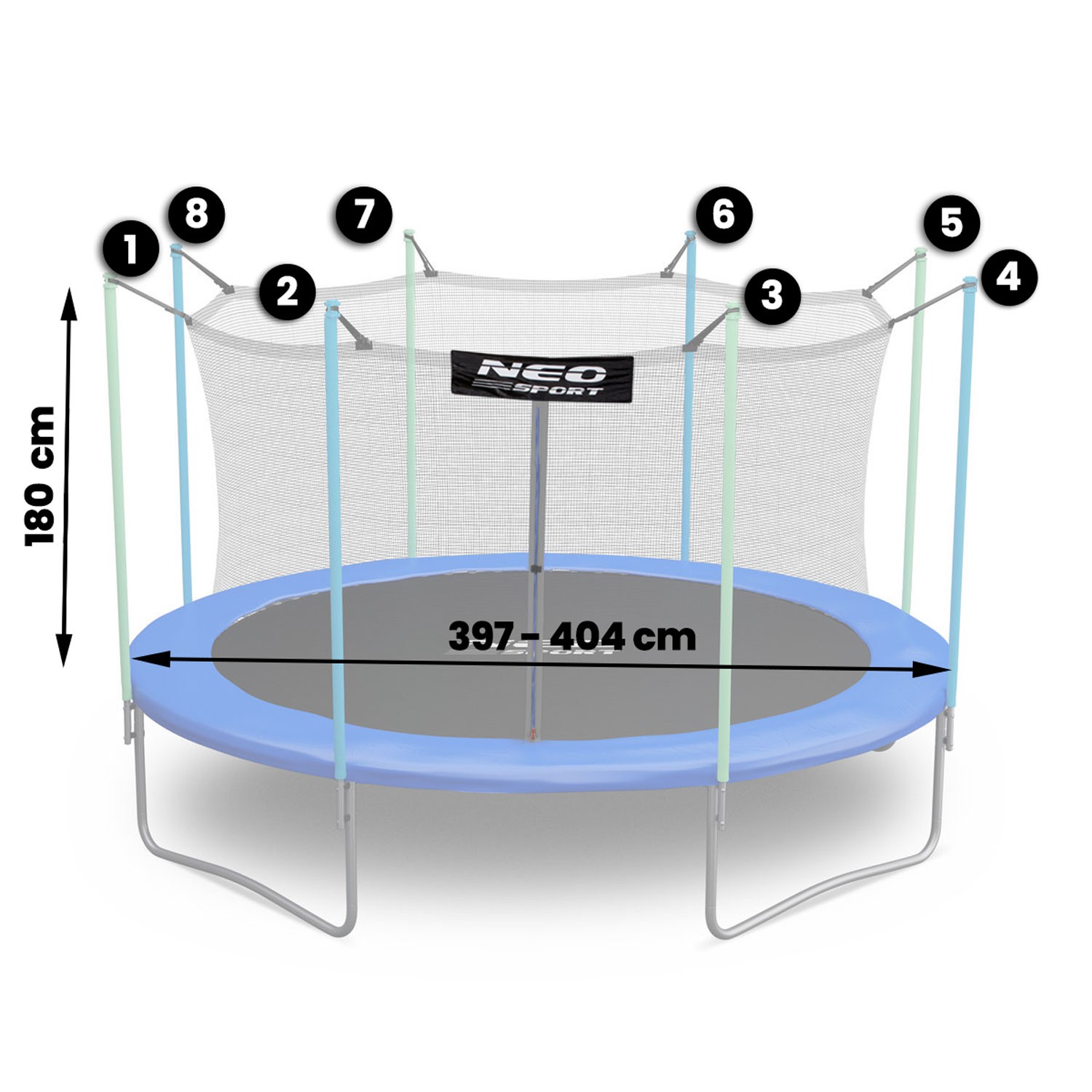 Neosport sisevõrk 404 cm 13 jalga 8 tk - Image 3