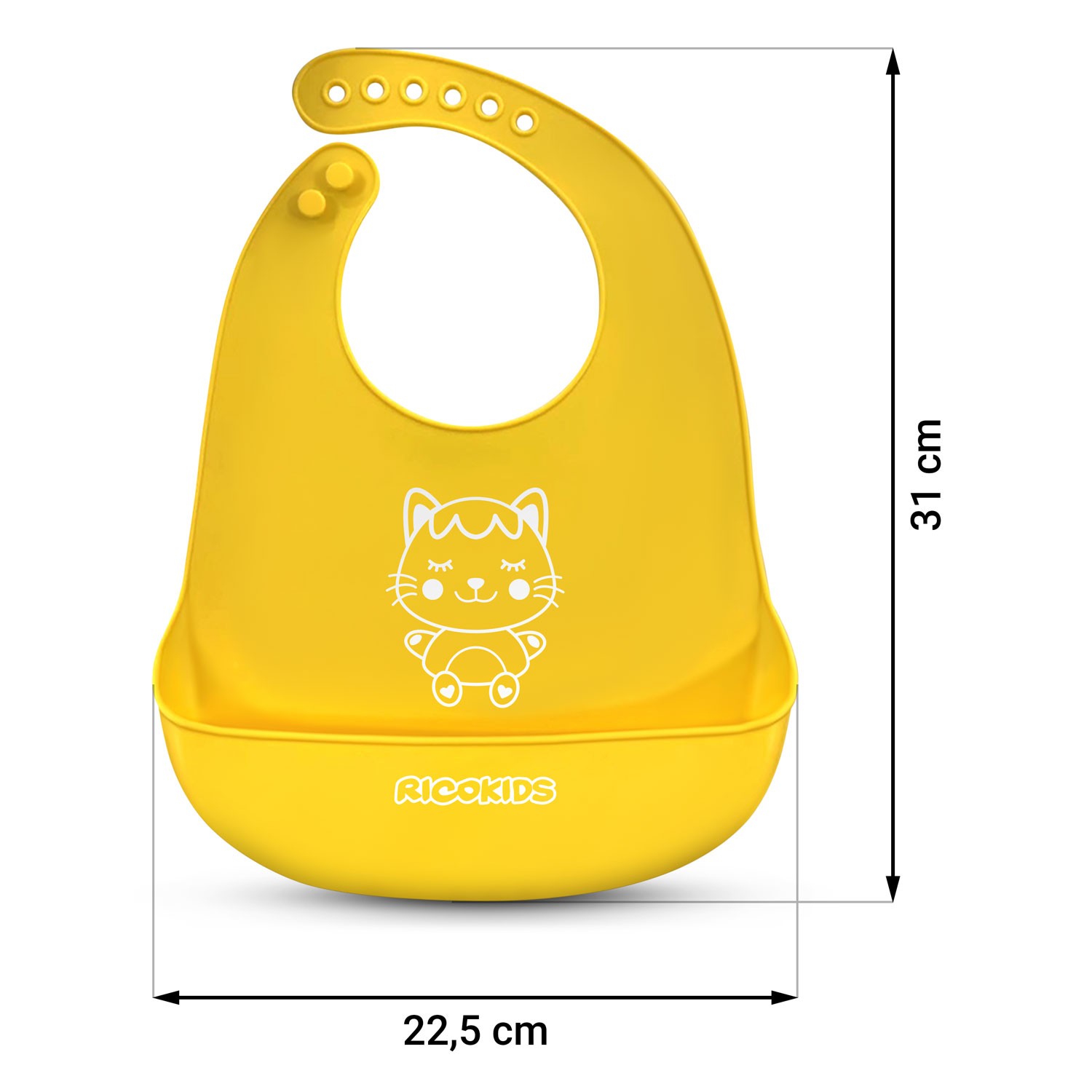 Ricokidsi silikoonist söötmisalus, kollane - Image 3