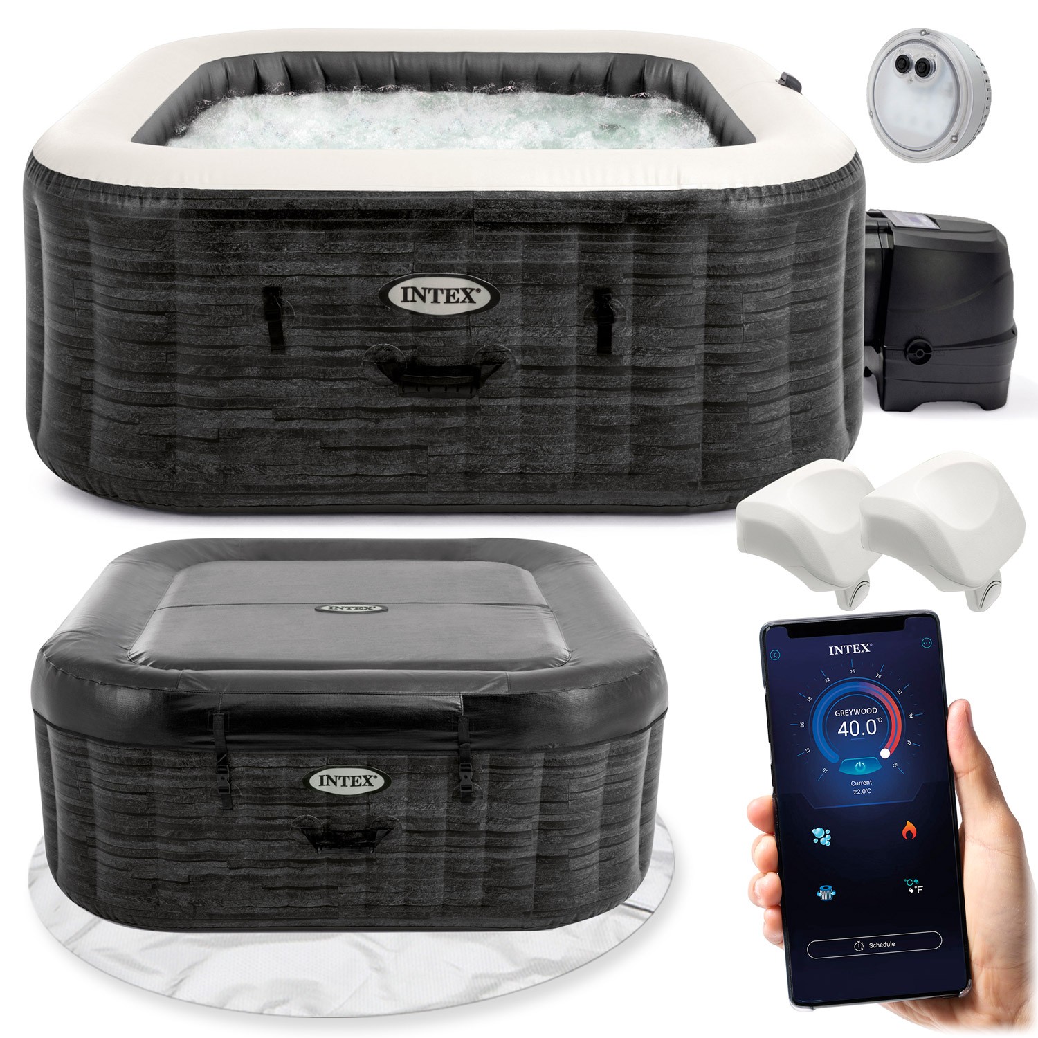 Täispuhutav spaa hüdromassaažiga 4 inimesele INTEX 28450