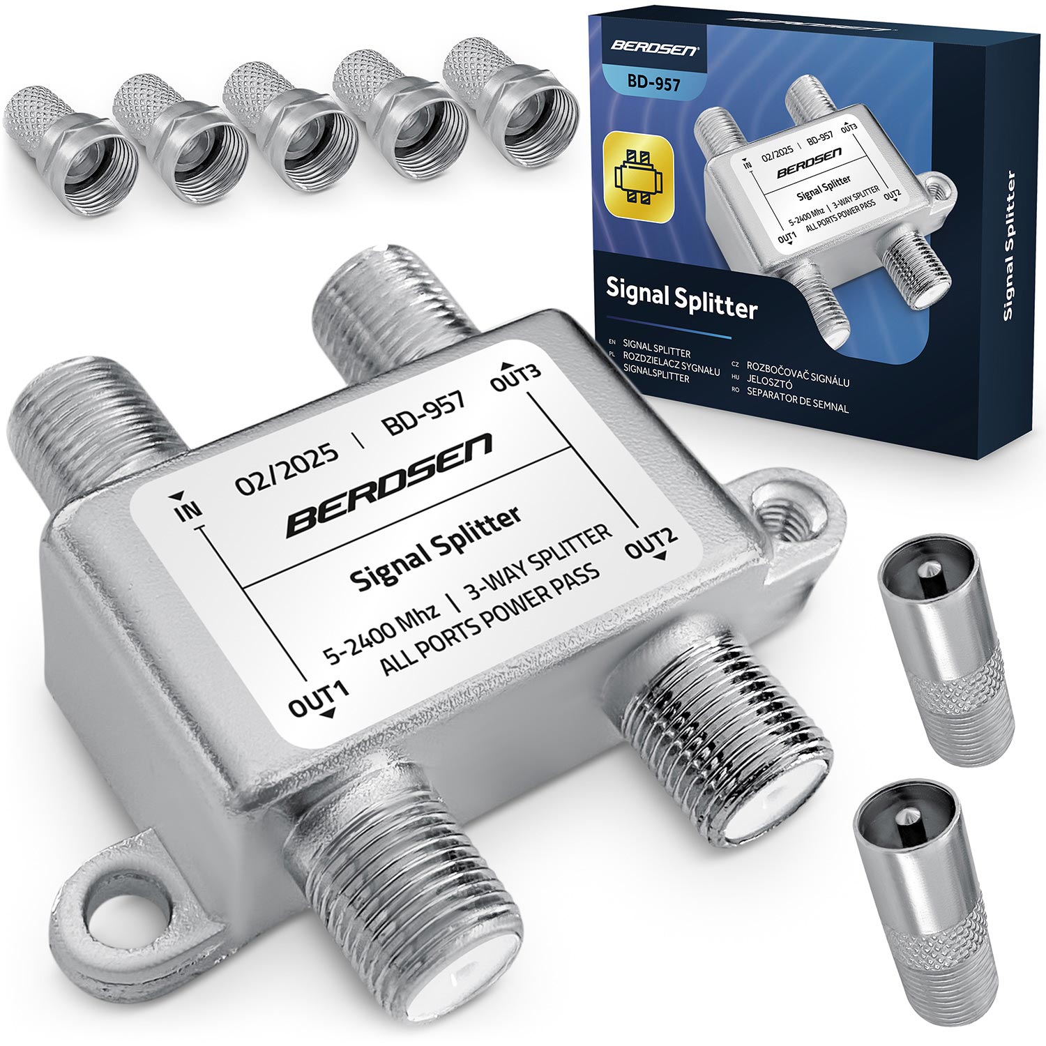 Passiivne antennijaotur 3 sisendiga 5–2400 MHz Berdsen BD-957