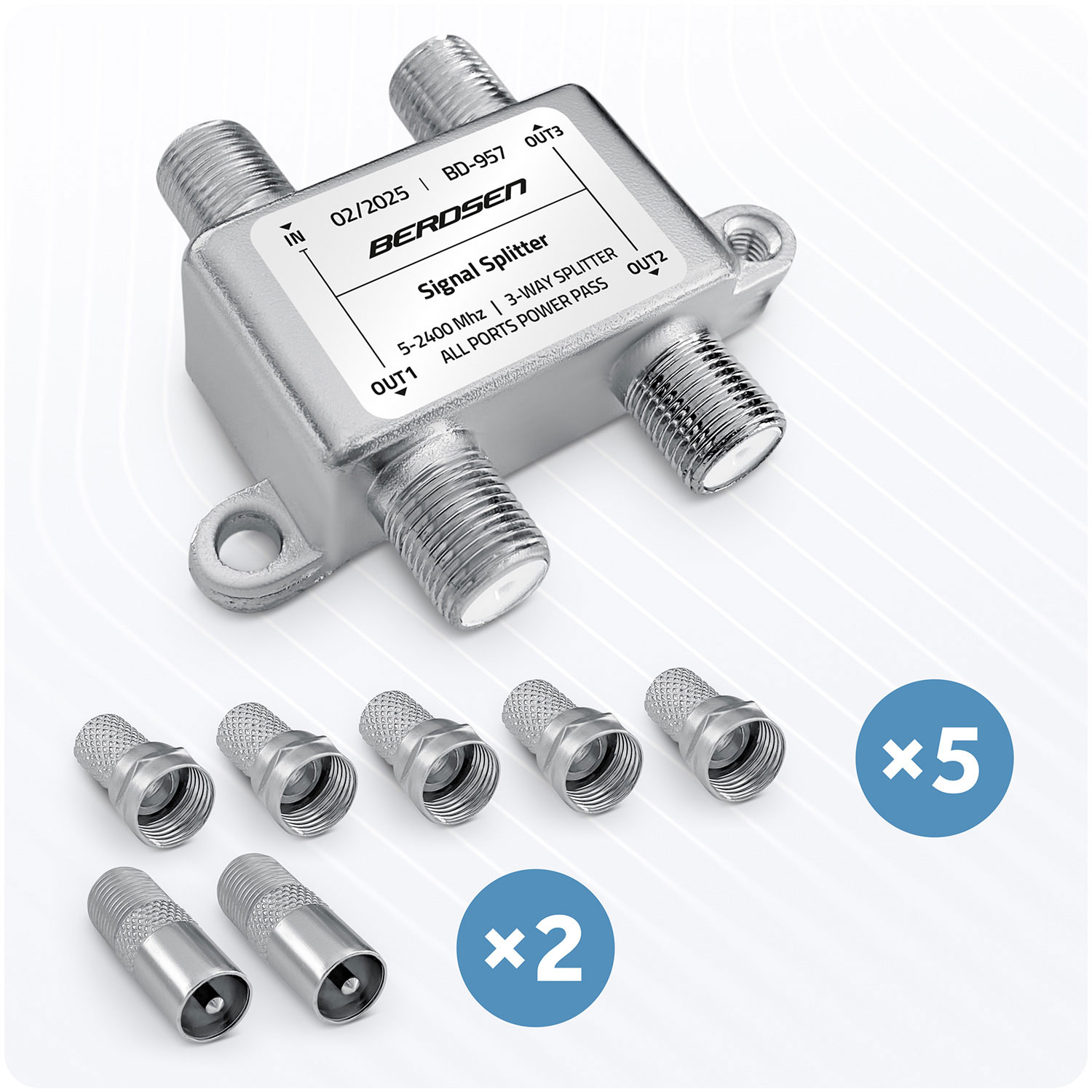 Passiivne antennijaotur 3 sisendiga 5–2400 MHz Berdsen BD-957 - Image 4