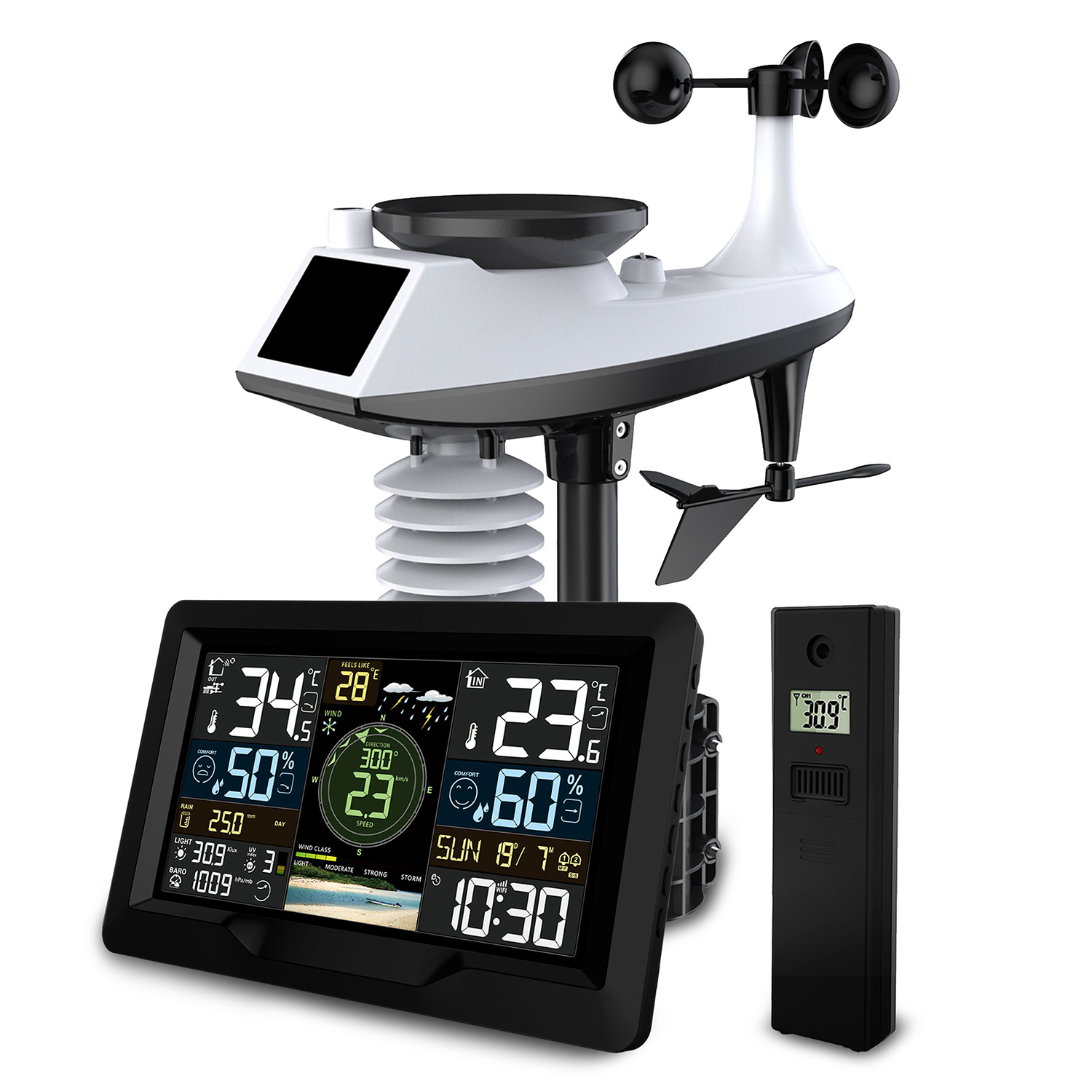 Ilmajaam tuule- ja vihmasensoriga BD-914 must - Image 2