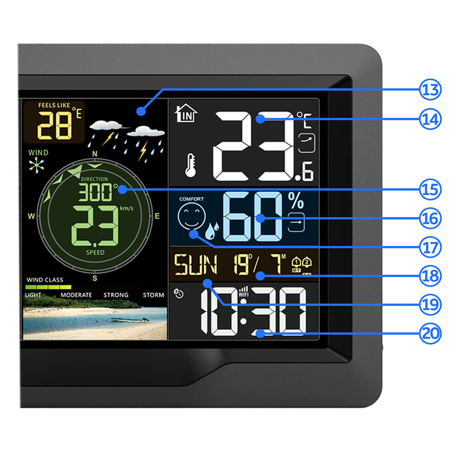Ilmajaam tuule- ja vihmasensoriga BD-914 must - Image 12