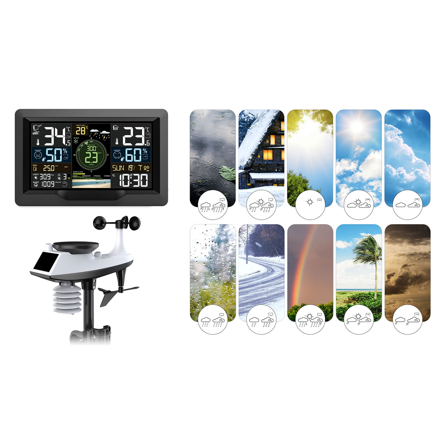 Ilmajaam tuule- ja vihmasensoriga BD-914 must - Image 14