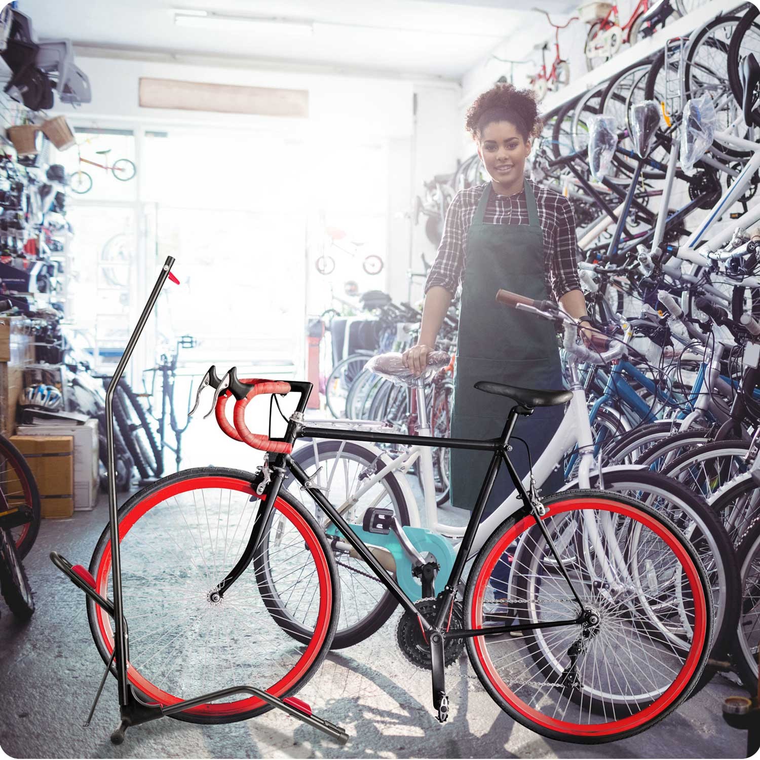 MB1 jalgrattahoidik, must teras - Image 5