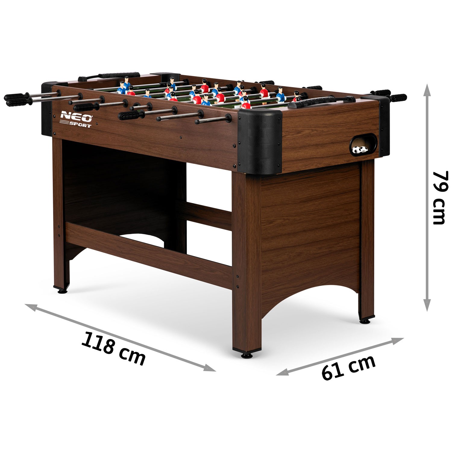 Neosport lauajalgpallilaud 118x61x79 cm NS-804 tumepruun - Image 13