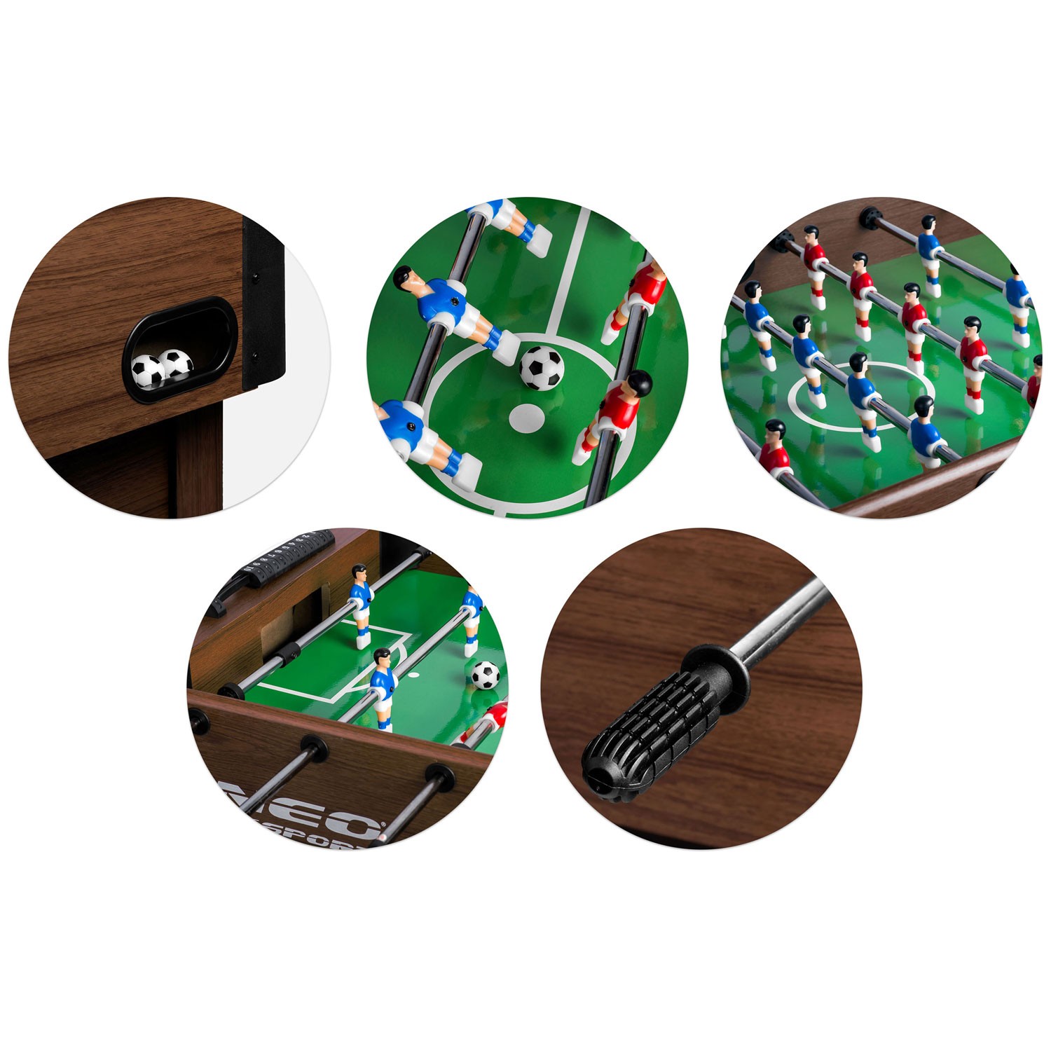 Neosport lauajalgpallilaud 118x61x79 cm NS-804 tumepruun - Image 14