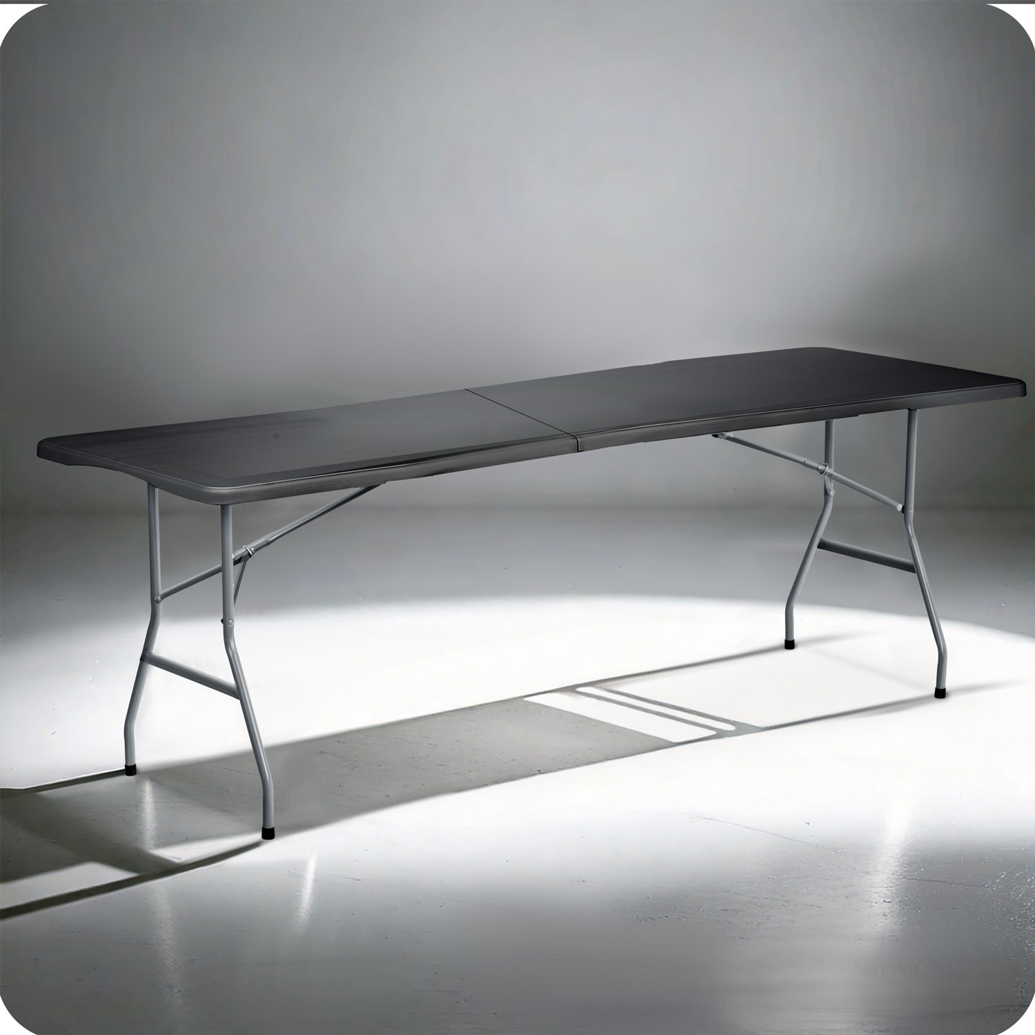 Kokkupandav aia toitlustuslaud 244 cm Plonos must - Image 12