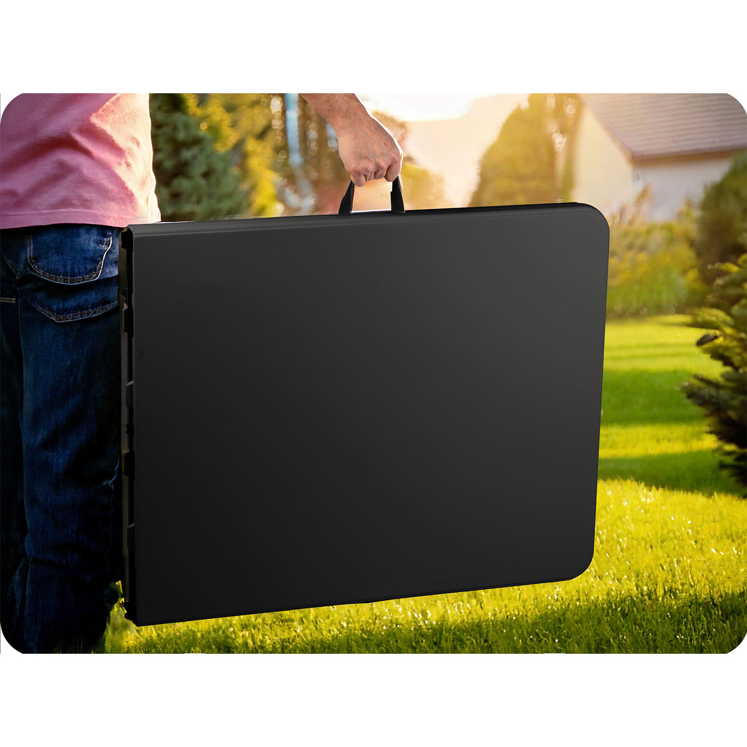 Kokkupandav aia toitlustuslaud 244 cm Plonos must - Image 10