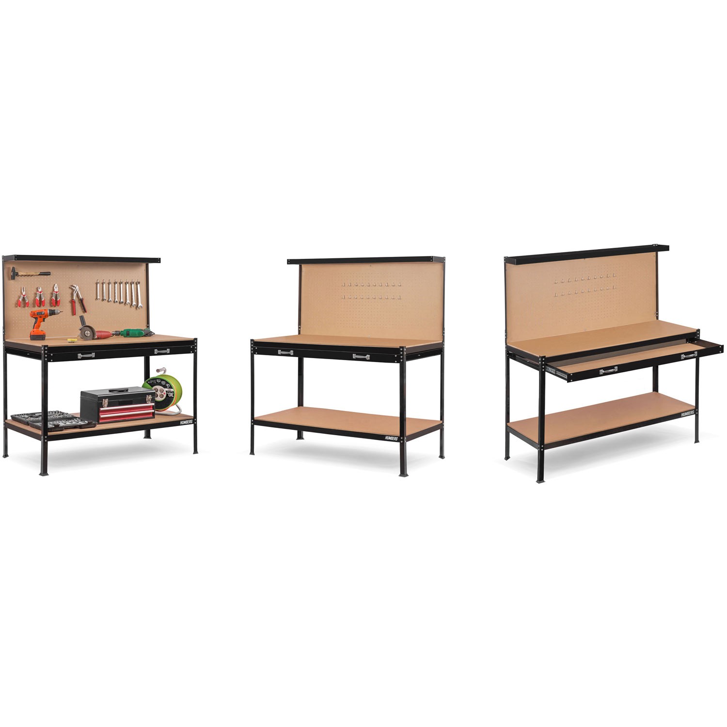 Humberg HM-590 must töökoja töölaud sahtliga - Image 3