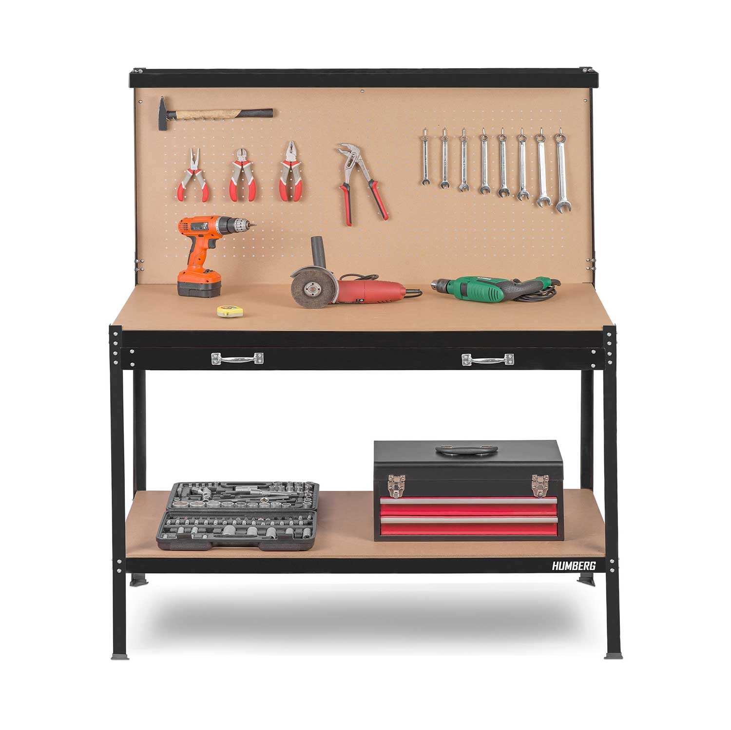 Humberg HM-590 must töökoja töölaud sahtliga - Image 6