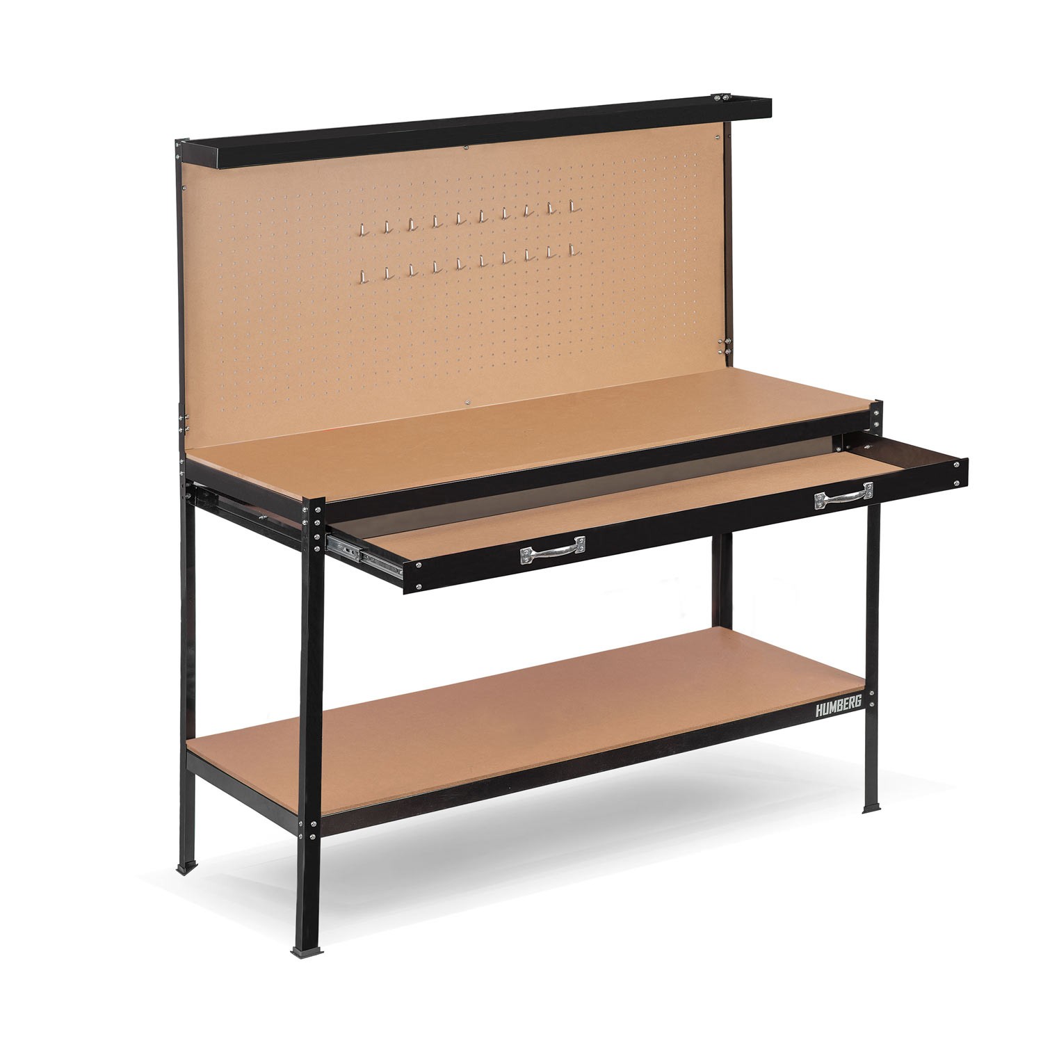 Humberg HM-590 must töökoja töölaud sahtliga - Image 9