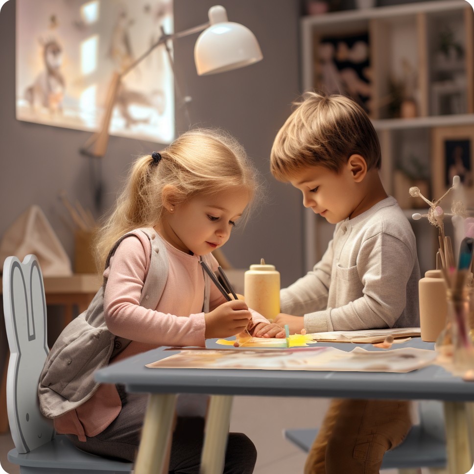 Ricokids RC-847 Jänkulaud kahe tooliga lastele - Image 6