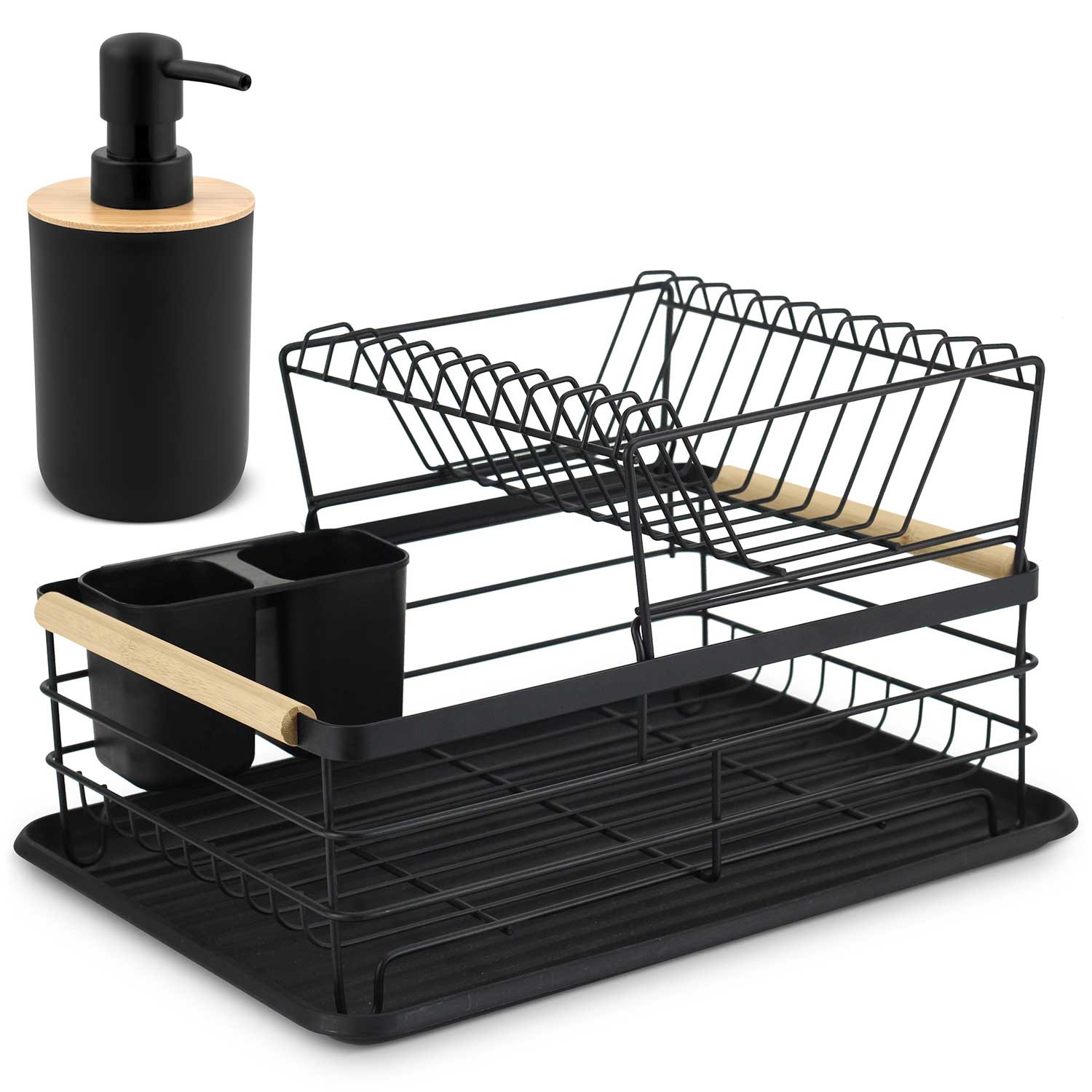 Kahetasandiline nõudekuivatusrest MS-601 Massido must - Image 2