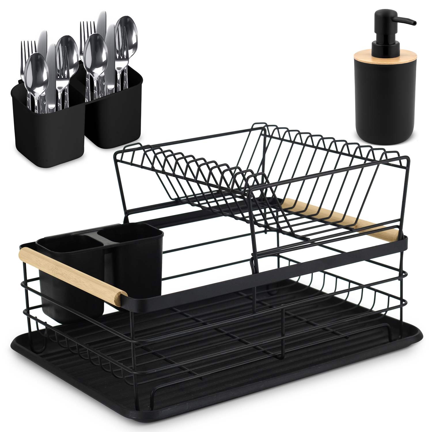 Kahetasandiline nõudekuivatusrest MS-601 Massido must - Image 3