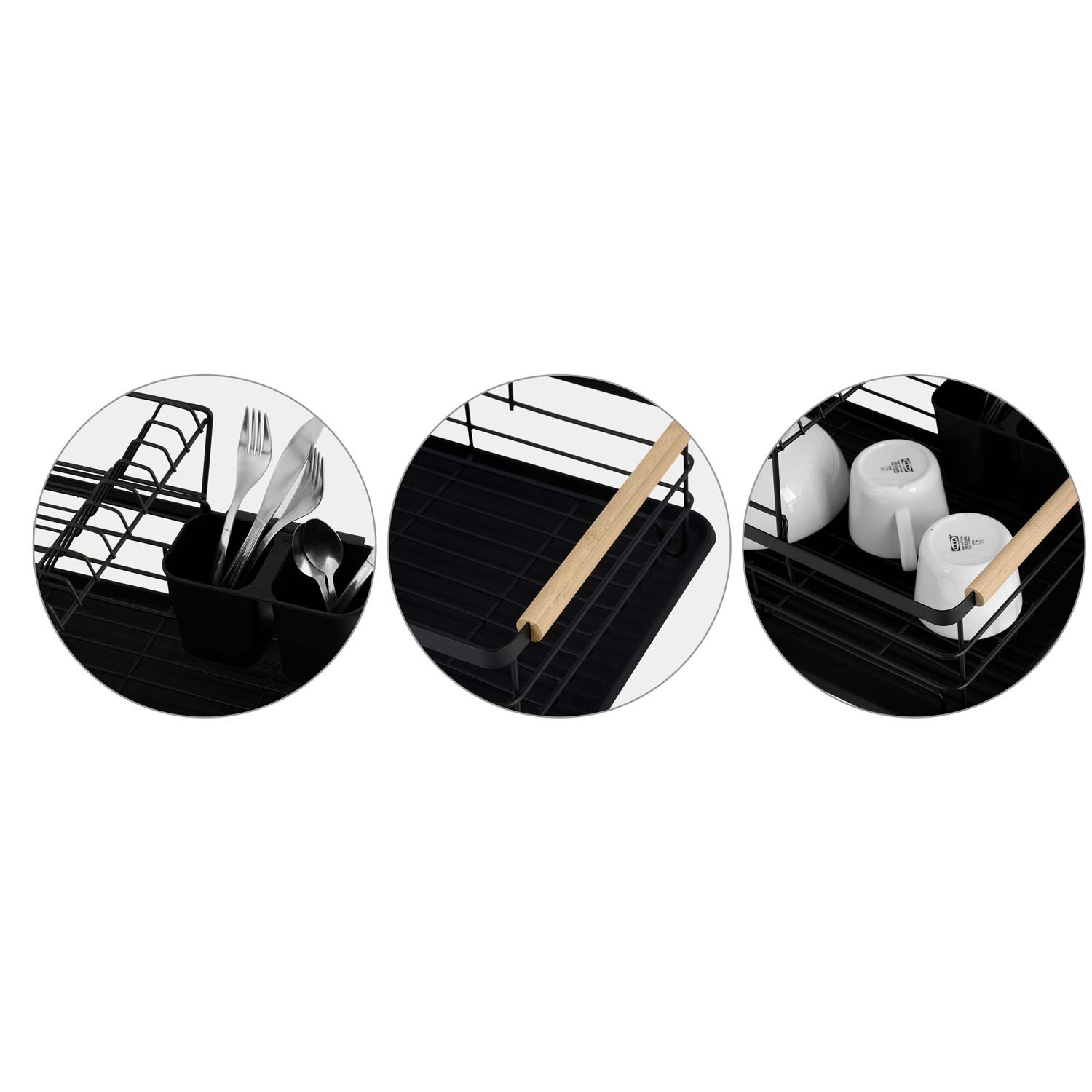 Kahetasandiline nõudekuivatusrest MS-601 Massido must - Image 9