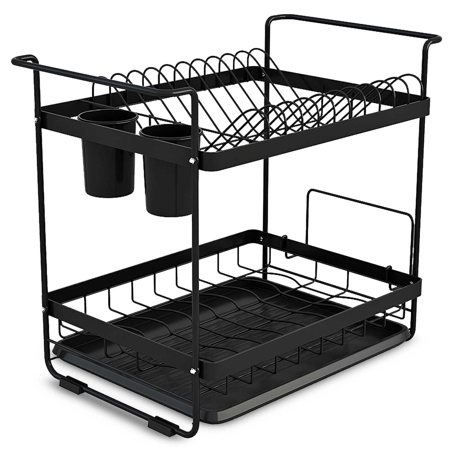 Kahetasandiline nõudekuivatusrest MS-602 Massido must - Image 2