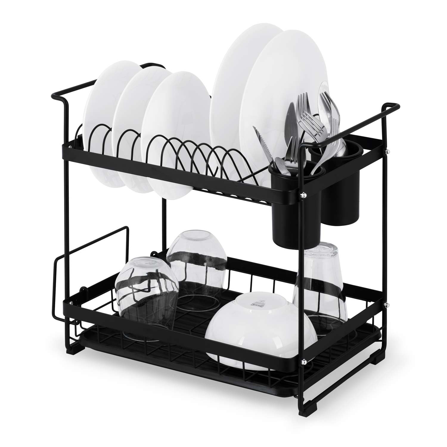 Kahetasandiline nõudekuivatusrest MS-602 Massido must - Image 3