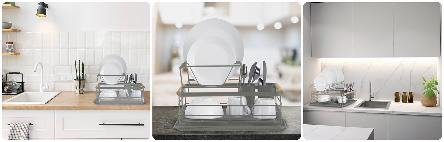 Kahetasandiline nõudekuivatusrest MS-601 Massido hall - Image 10