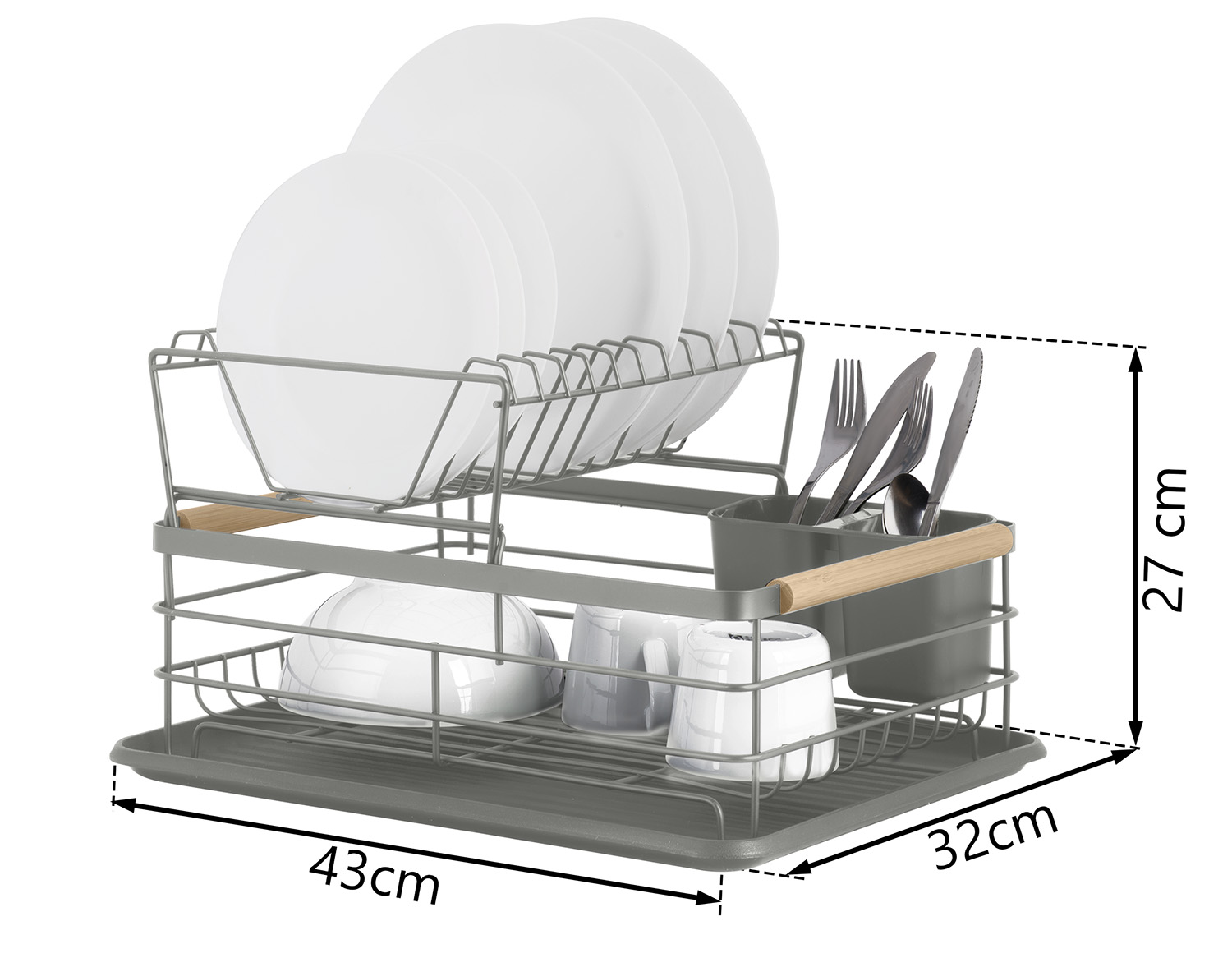 Kahetasandiline nõudekuivatusrest MS-601 Massido hall - Image 6