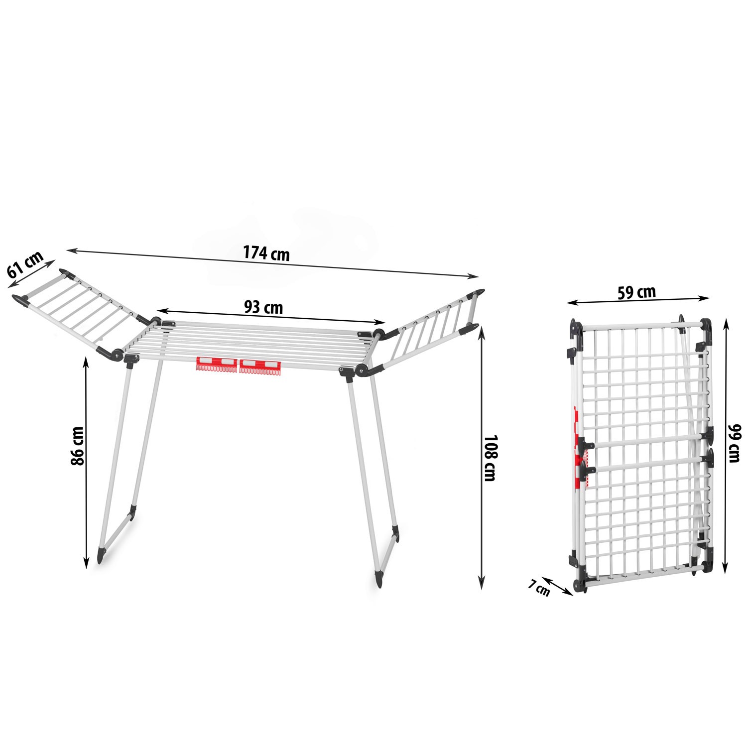 Debora kokkupandav pesukuivati, valge, 19 m - Image 11