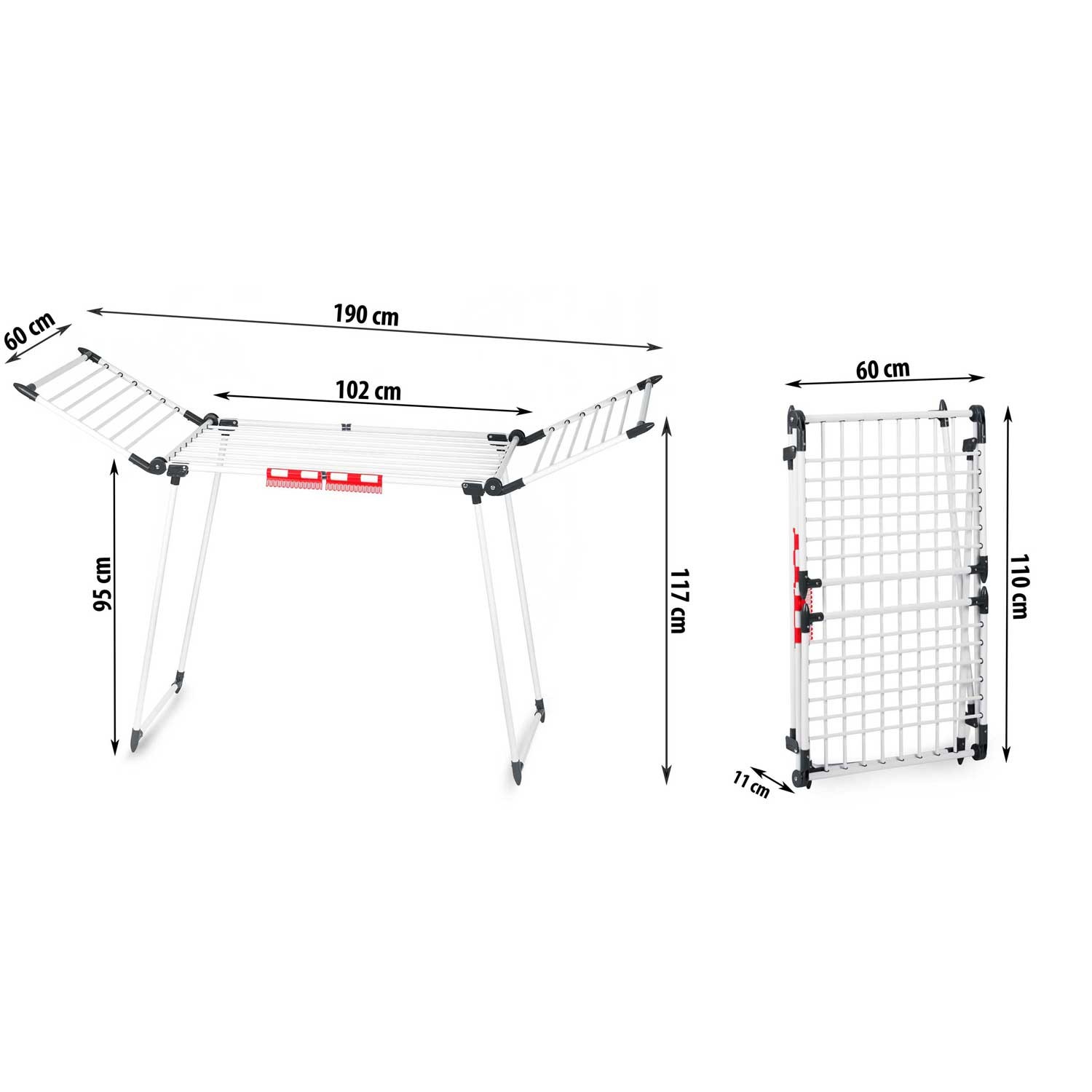 Lydia kokkupandav pesukuivati 27 m valge - Image 7