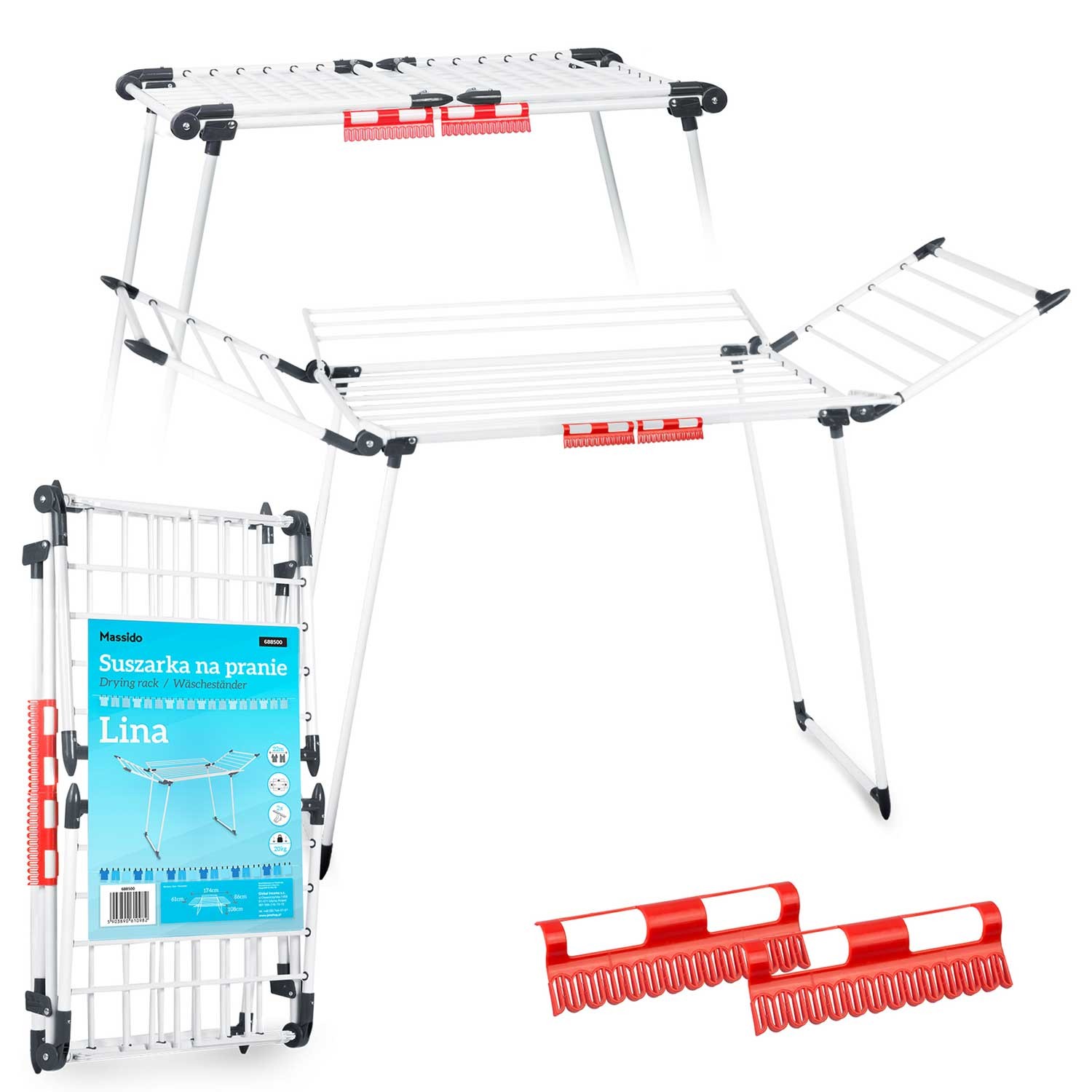 Lina 22 m kokkupandav pesukuivati, valge
