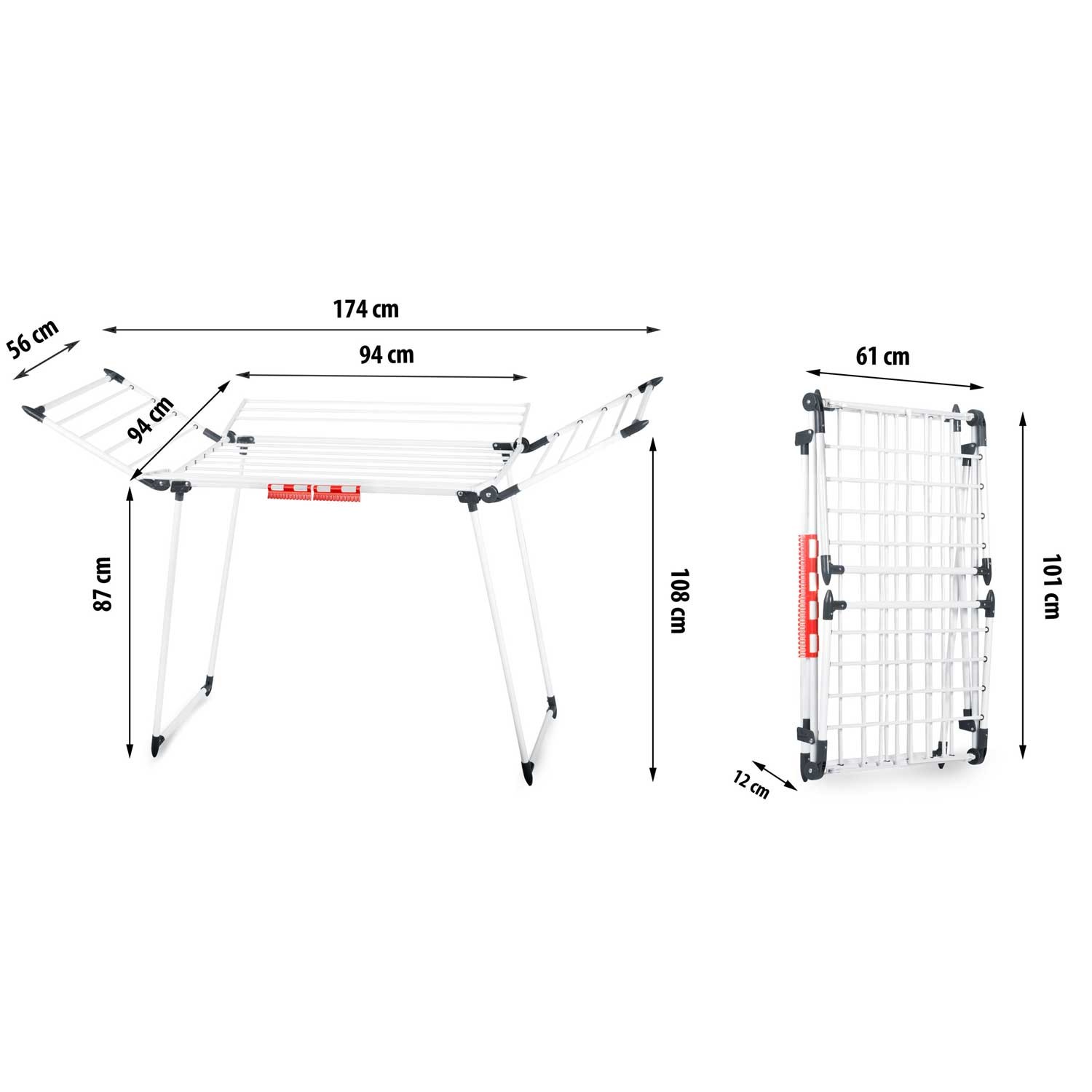 Lina 22 m kokkupandav pesukuivati, valge - Image 5