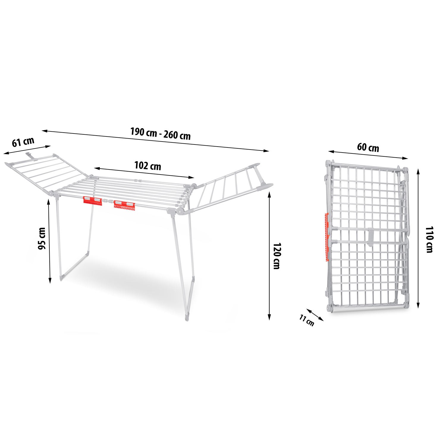 Lydia kokkupandav pesukuivati 27 m roostevabast terasest - Image 6