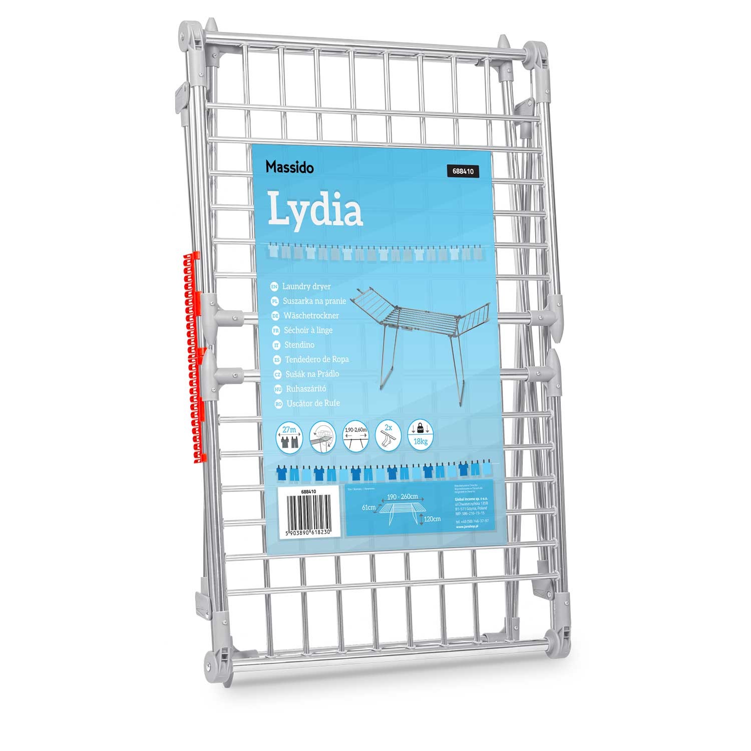 Lydia kokkupandav pesukuivati 27 m roostevabast terasest - Image 10