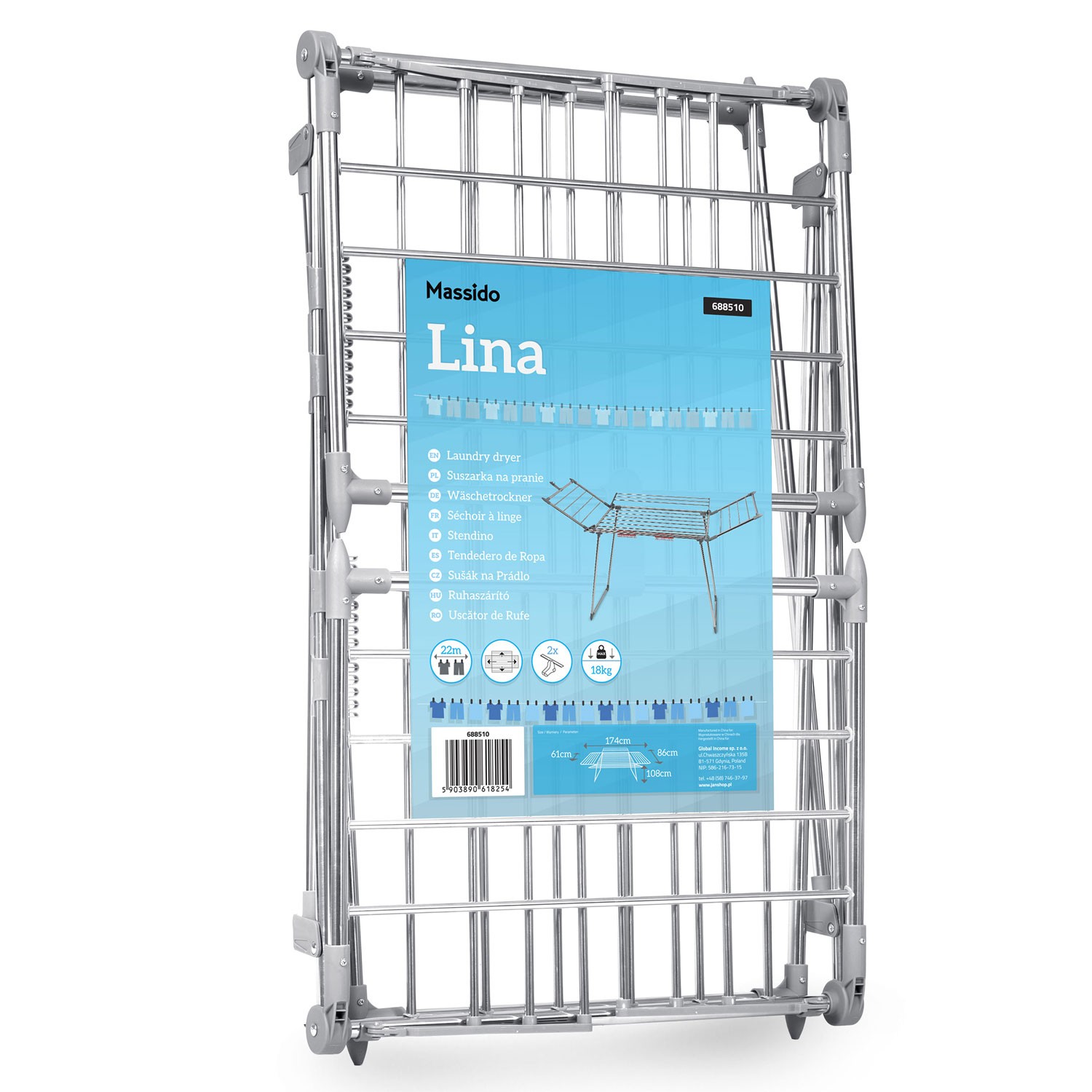 Lina kokkupandav pesukuivati 22 m roostevabast terasest - Image 9