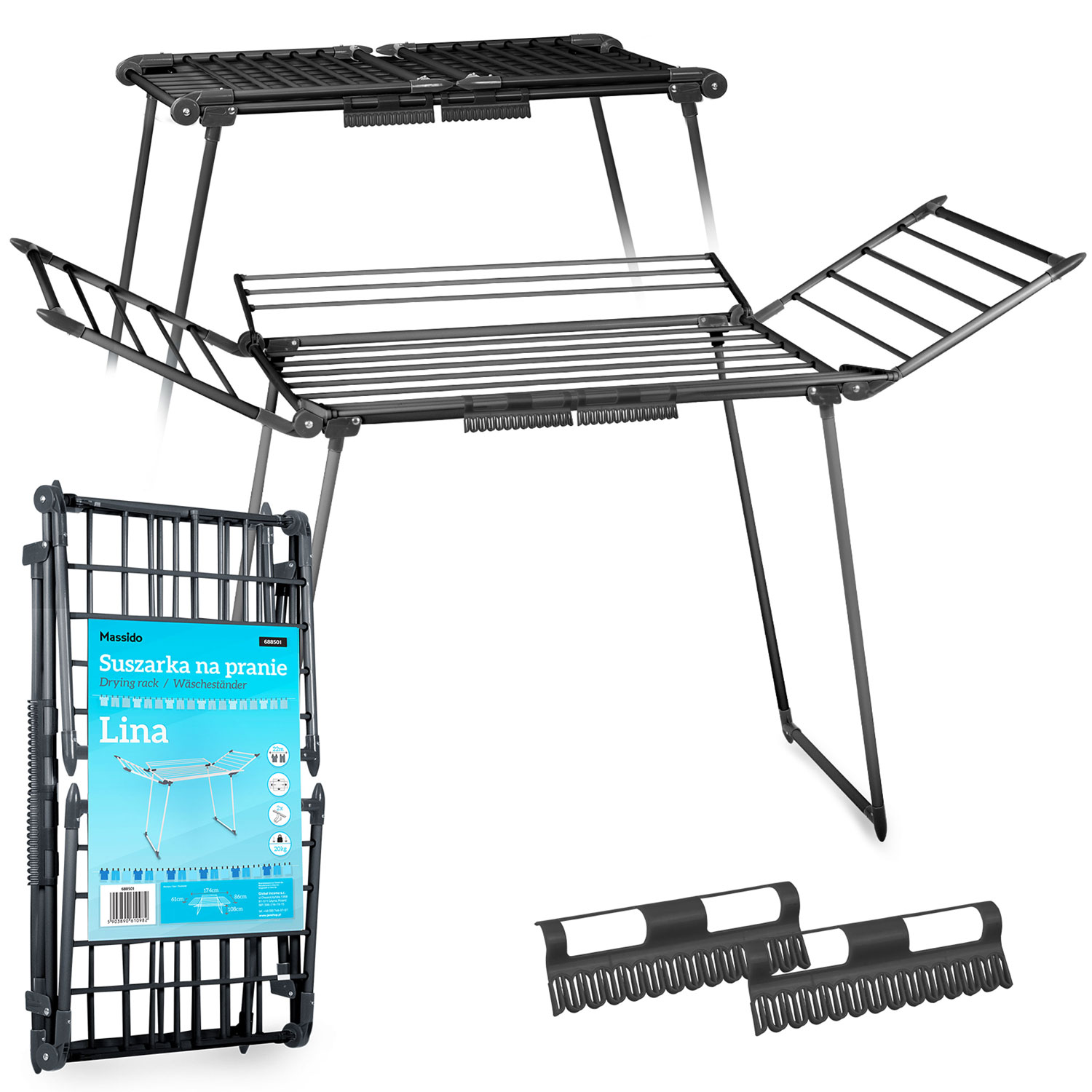 Lina 22 m must kokkupandav pesukuivati