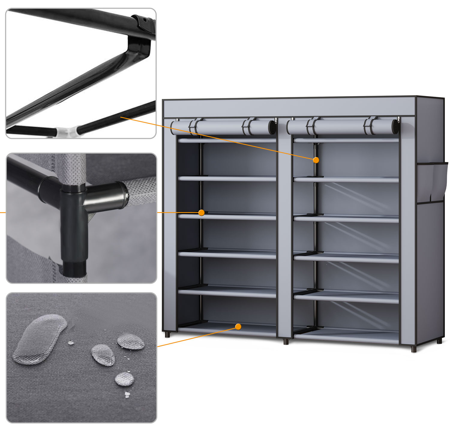 Massido MS-805 tekstiilist kingakapp grafiit - Image 4